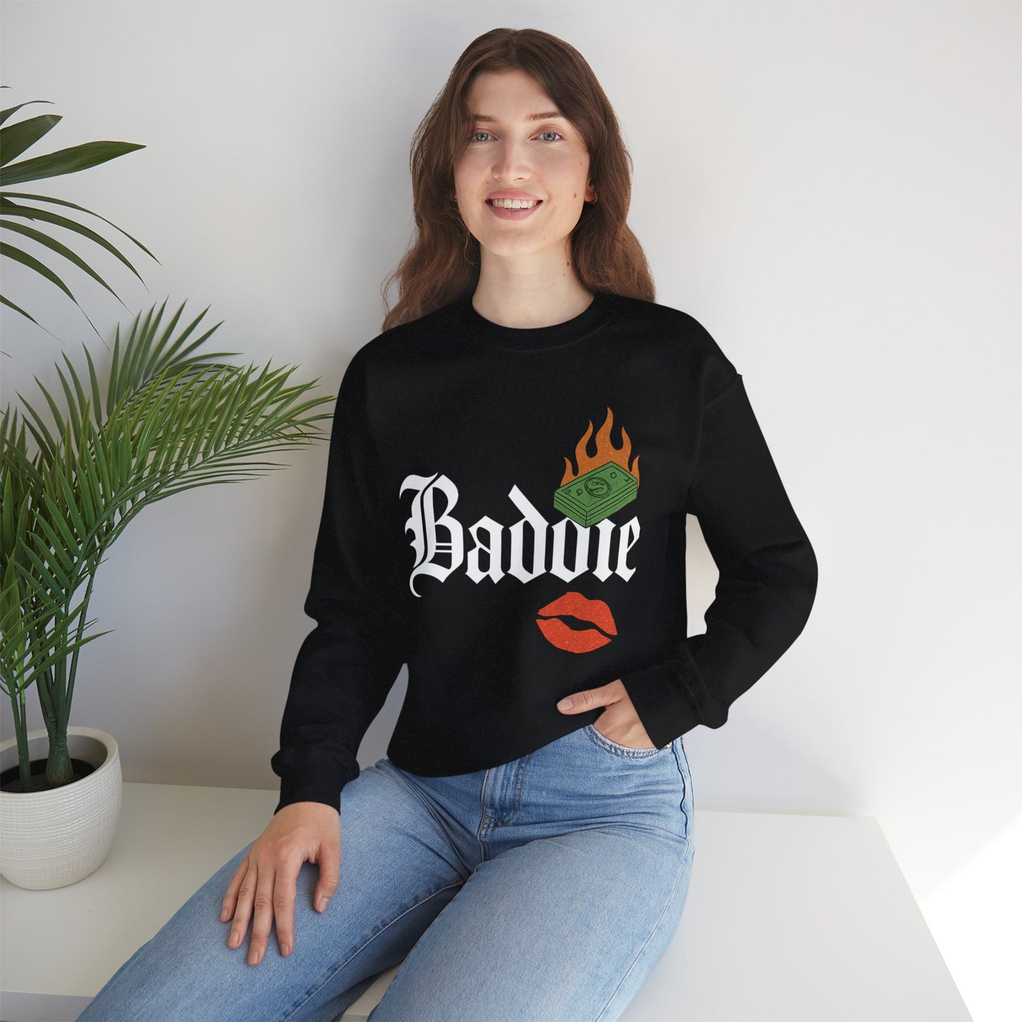 Baddie Crewneck Sweatshirt - Trendy Unisex Sweatshirt for Fashion Lovers, Casual Wear, Gifts, Street Style, Cozy Comfort