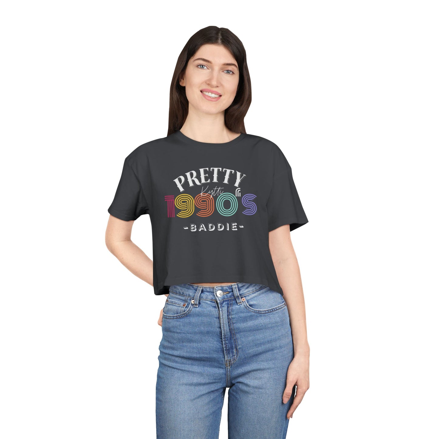 90's Vibe Women's Crop Tee, Retro Fashion Tee, 90's Style Shirt, Women's Graphic Top, Trendy Crop Top, Casual Summer Shirt