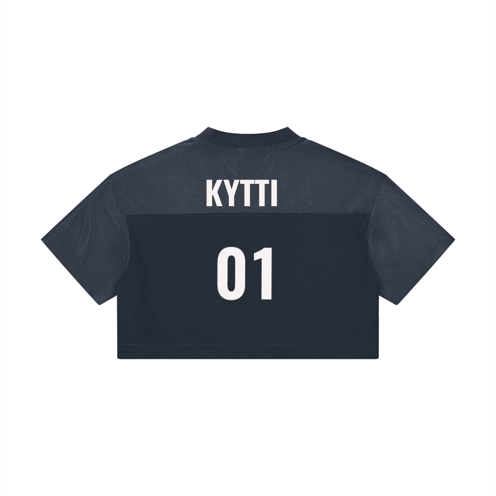 PRETTY KYTTI 01 Cropped Paneled V-Neck Jersey