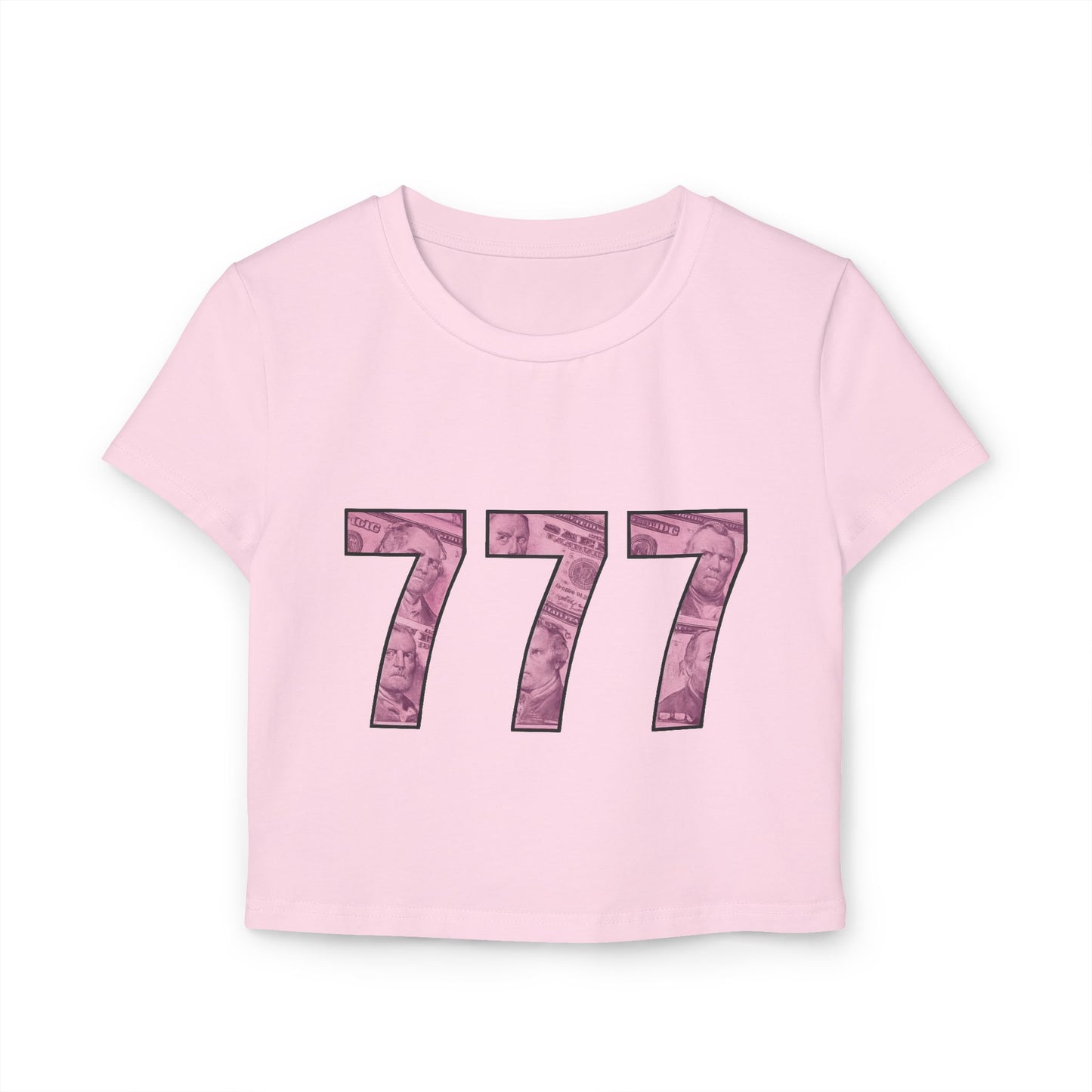 Lucky 777 Women's Baby Tee, Trendy Crop Top, Gift for Her, Casual Wear, Stylish Outfits, Everyday Fashion