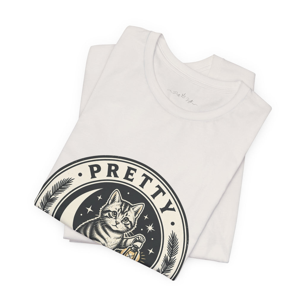 Feral Cat Crest Tee | Celestial Wilderness, Nocturnal Trash-Panda Aesthetic