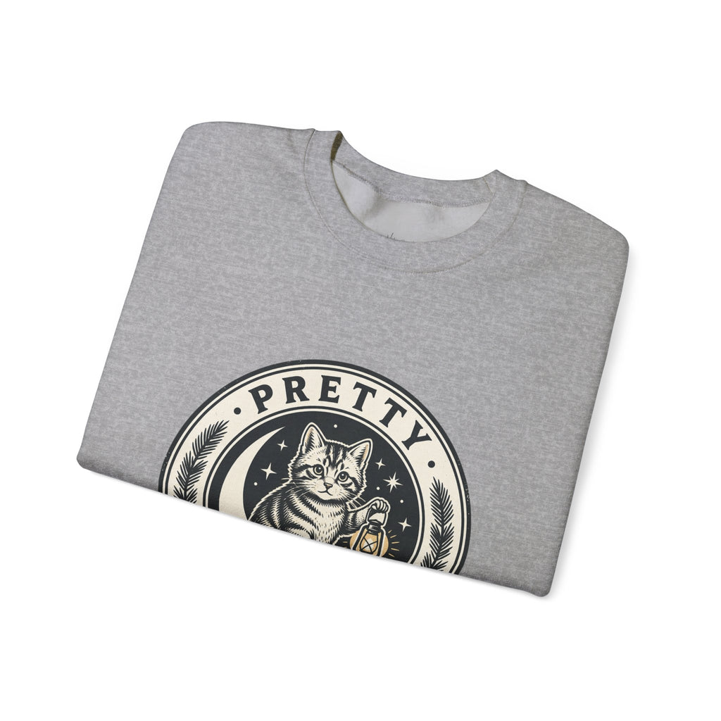 Feral Cat Emblem Sweatshirt | nocturnal wilderness, trash-panda aesthetic