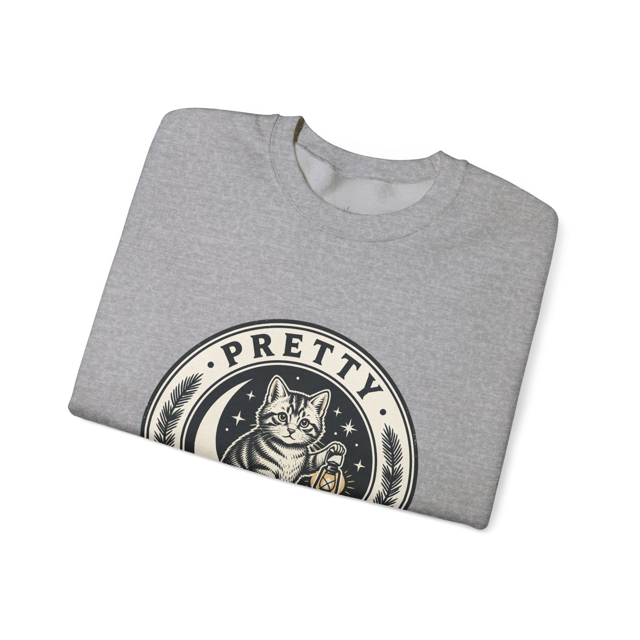 Feral Cat Emblem Sweatshirt | nocturnal wilderness, trash-panda aesthetic