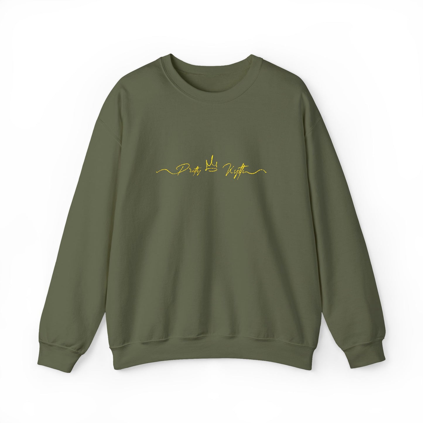 Sleek Black Unisex Crewneck Sweatshirt with Gold Design | Cozy Layer for Every Season, Perfect Gift for Friends, Family & Celebrations