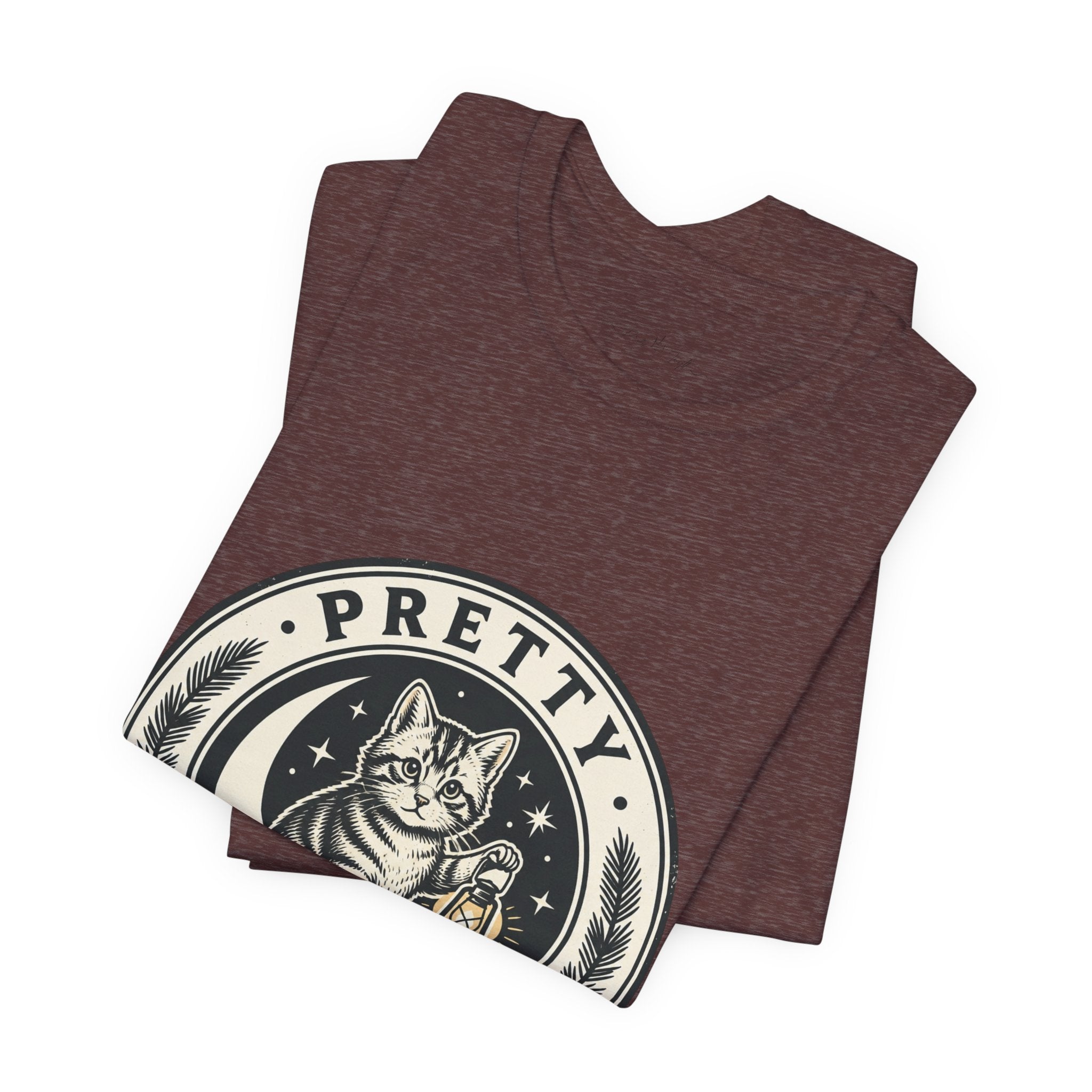 Feral Cat Crest Tee | Celestial Wilderness, Nocturnal Trash-Panda Aesthetic