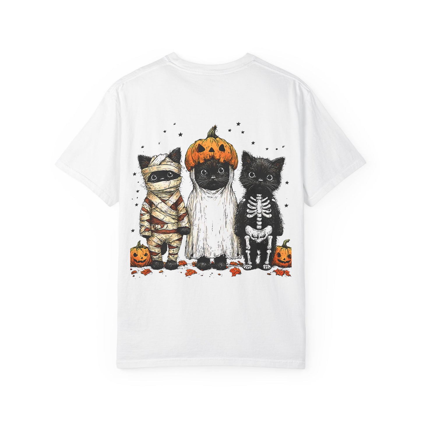 Halloween Cat Graphic Tee, Unisex Spooky T-shirt for Cat Lovers, Fall Fashion, Trick or Treat Shirt, Halloween Costume Top, Cozy Casualwear