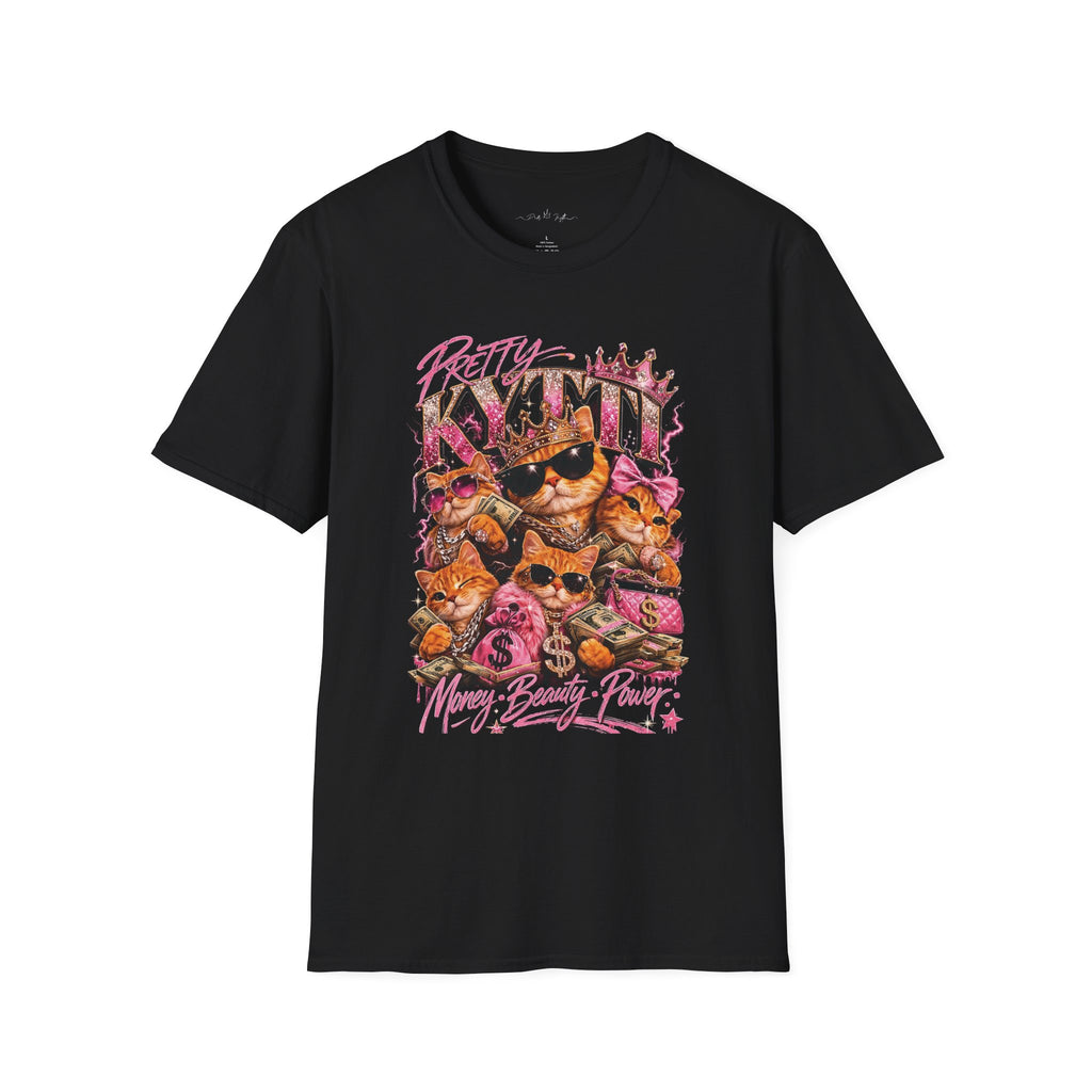 Pretty Kitty Cats Mural T-Shirt — Cute Sunglasses Cat Graphic Tee