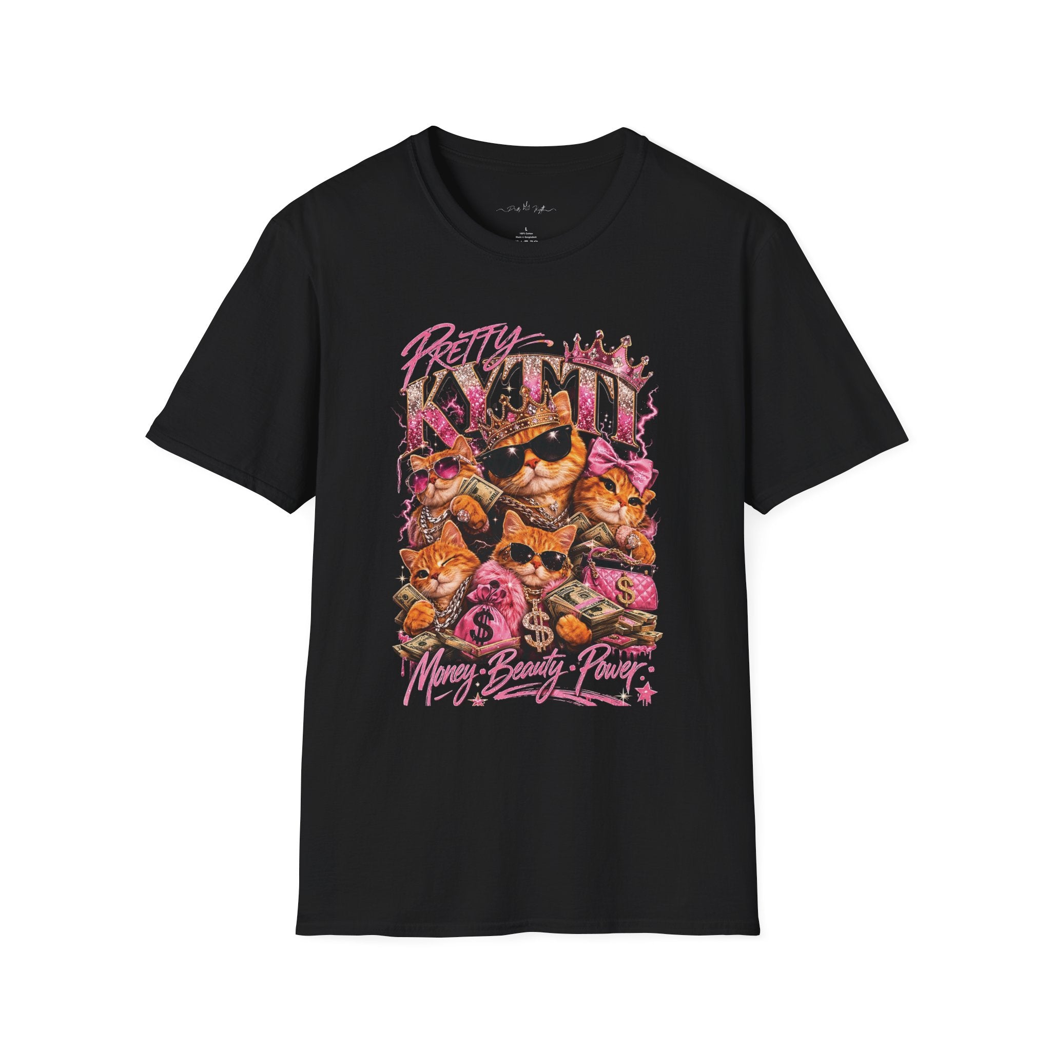 Pretty Kitty Cats Mural T-Shirt — Cute Sunglasses Cat Graphic Tee