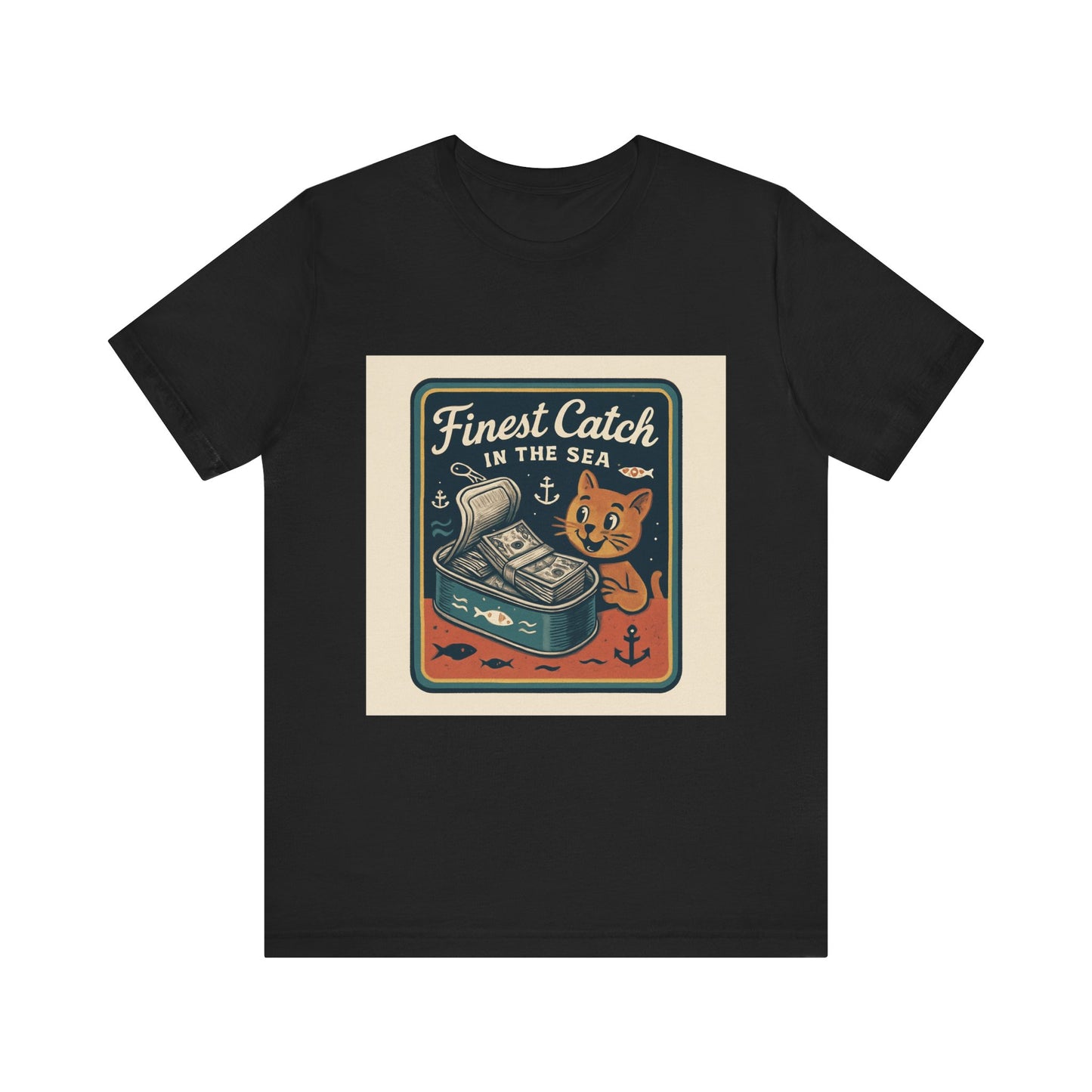 Cat Money Food Fishing Tee