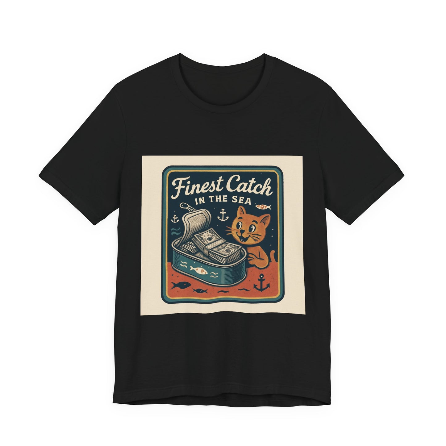 Cat Money Food Fishing Tee