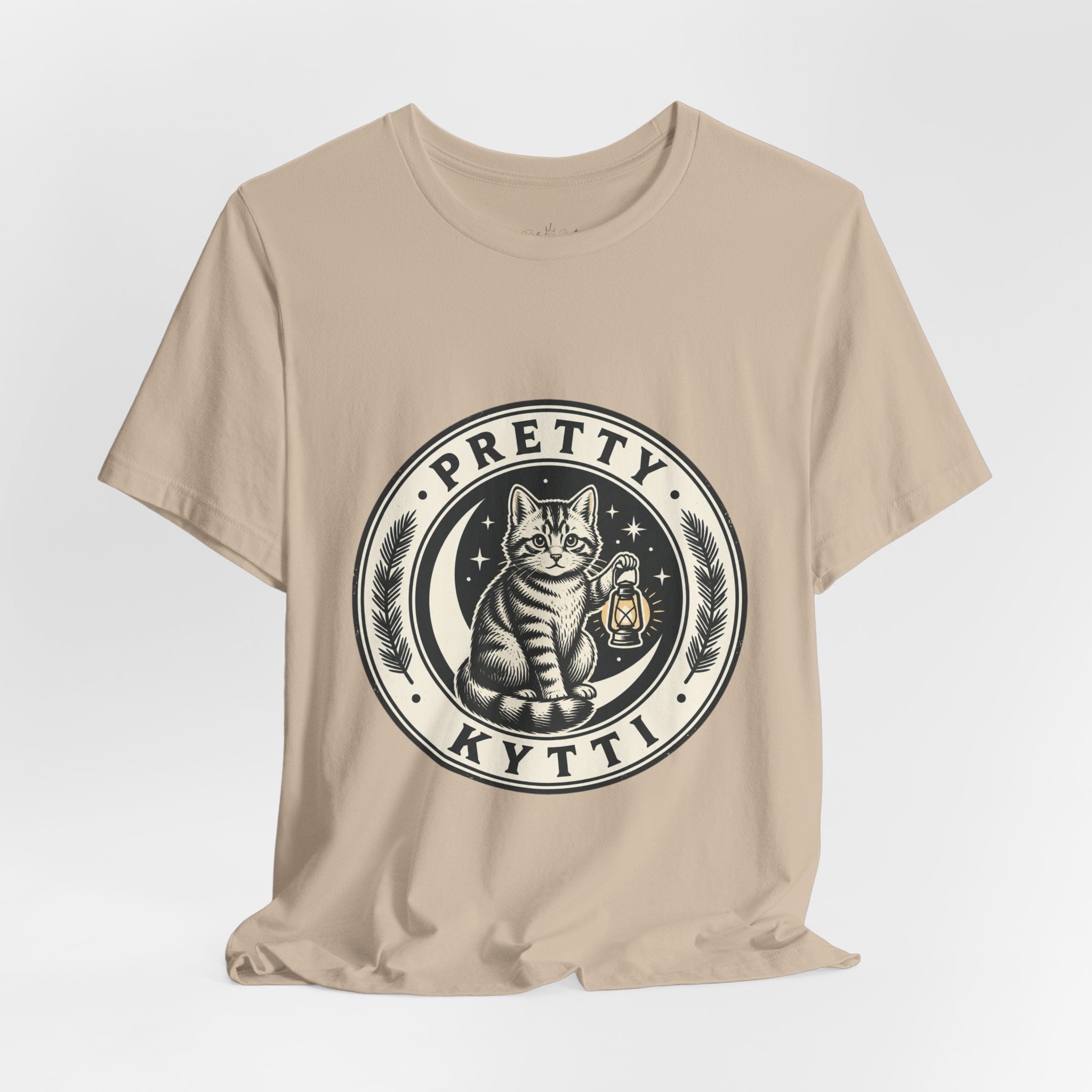 Feral Cat Crest Tee | Celestial Wilderness, Nocturnal Trash-Panda Aesthetic