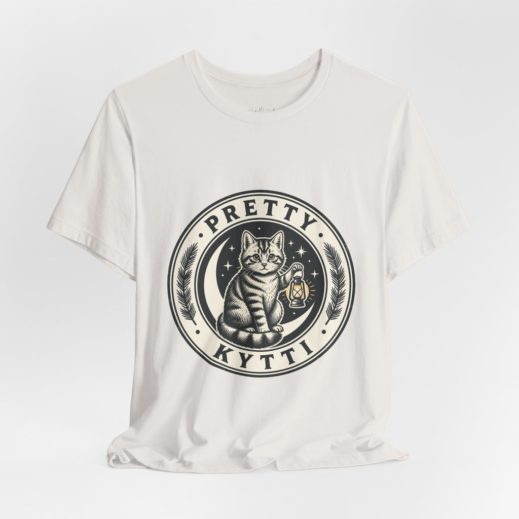Feral Cat Crest Tee | Celestial Wilderness, Nocturnal Trash-Panda Aesthetic