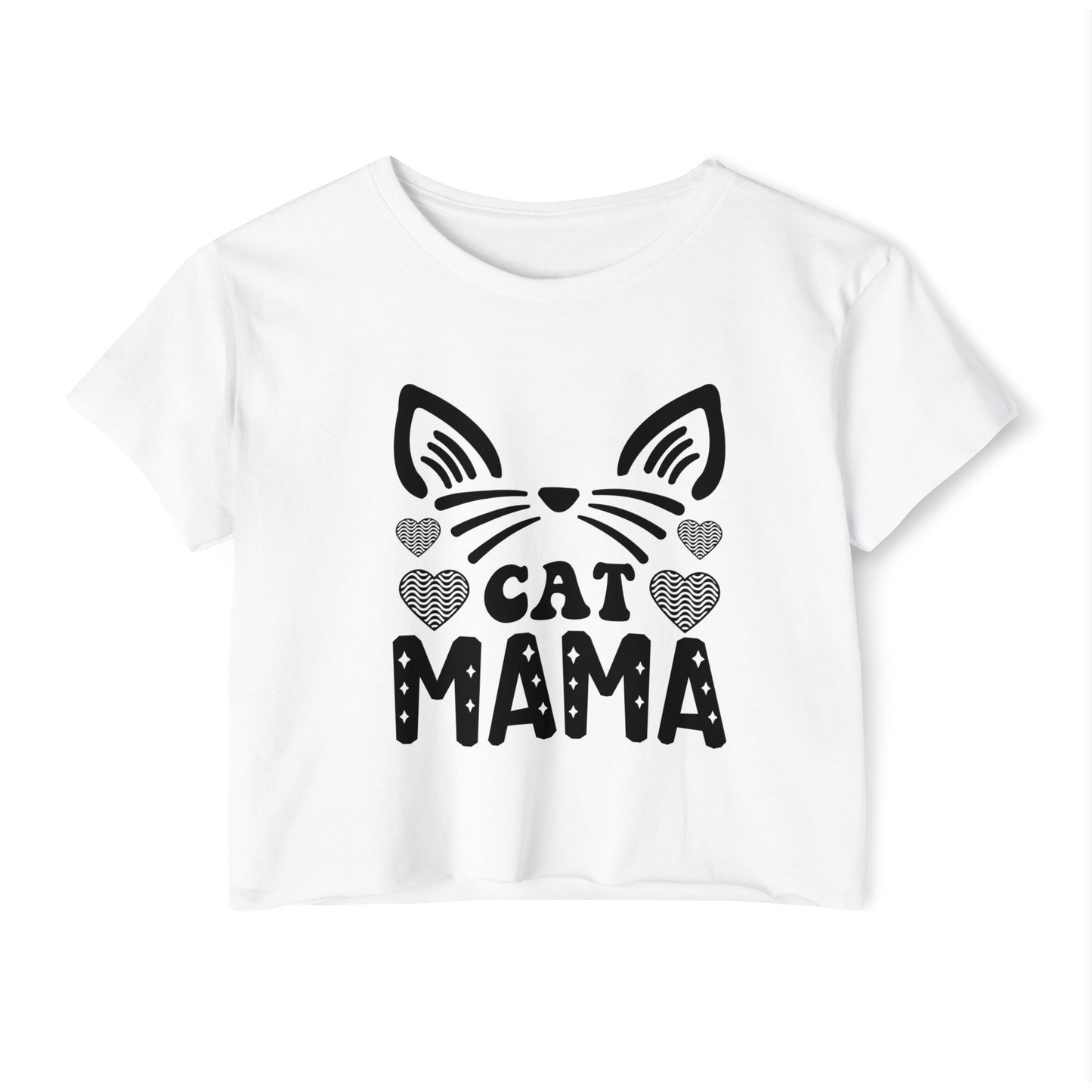 Trendy Cat Mama Crop Top | Perfect for Festivals, Summer Gatherings, Birthdays, Gift for Pet Lovers, Casual Wear, Cat Enthusiasts