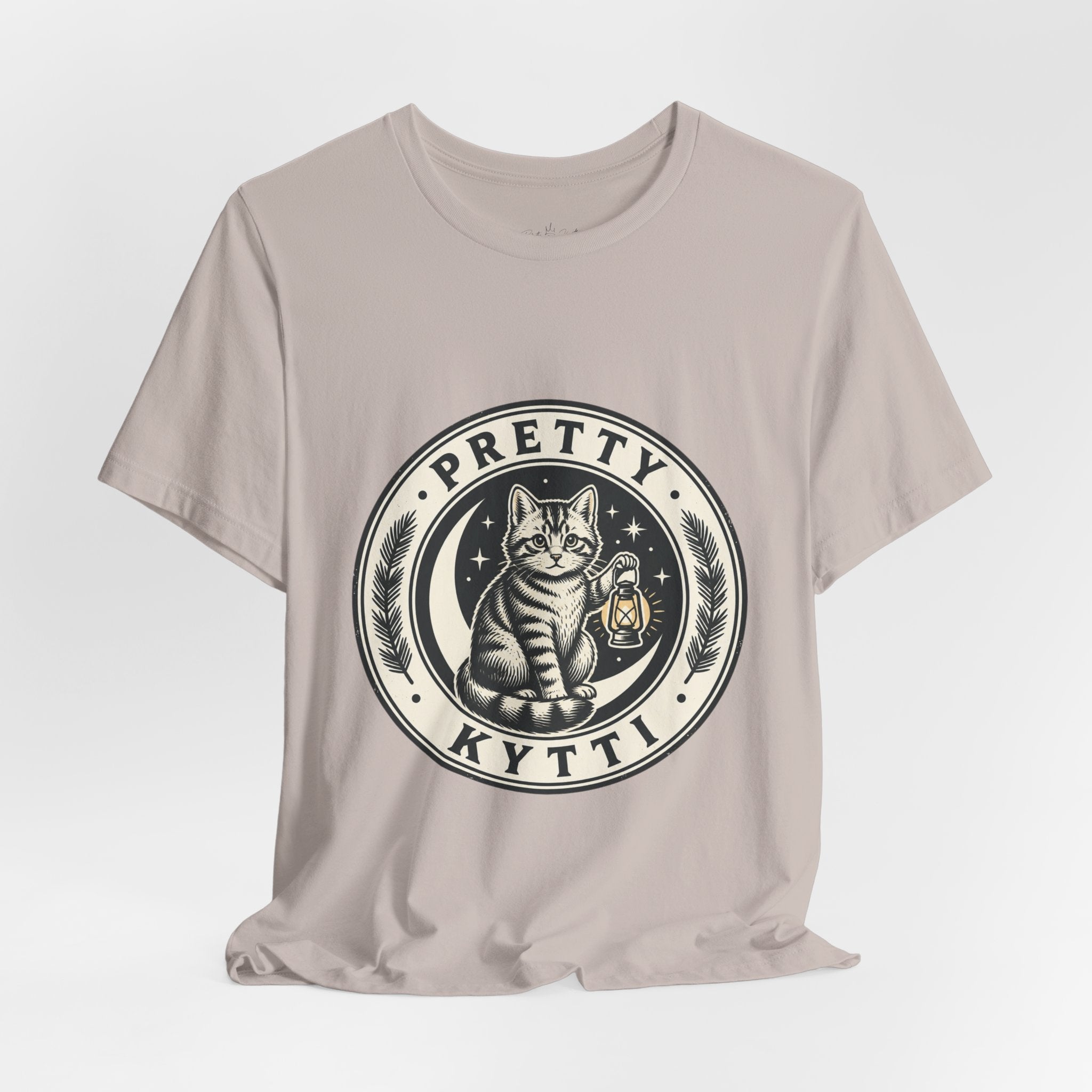 Feral Cat Crest Tee | Celestial Wilderness, Nocturnal Trash-Panda Aesthetic
