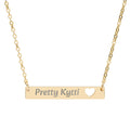 I Love Pretty Kytti  Pendant- Engravable Cutout Heart Bar Necklace