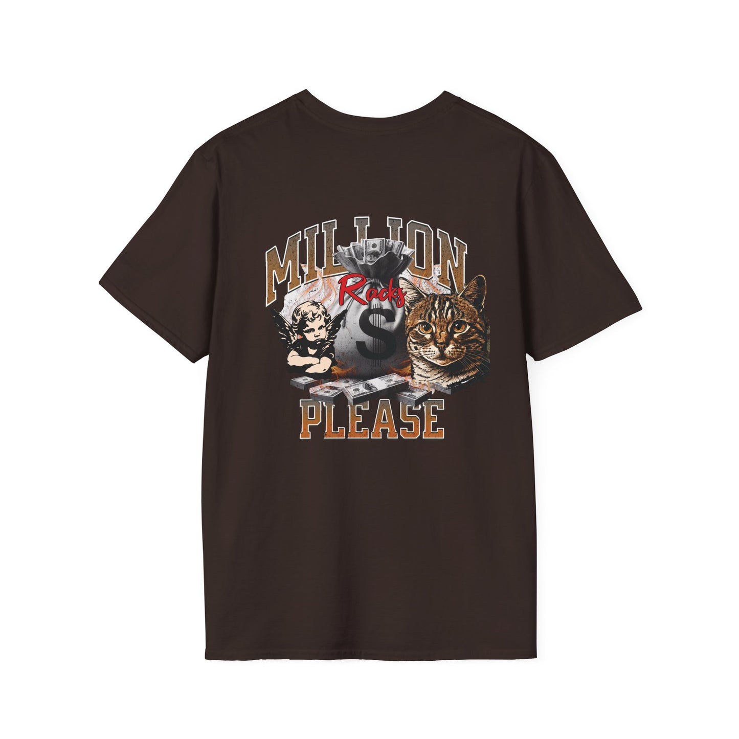 Cool Cat Millionaire Unisex Softstyle T-Shirt | Casual Wear, Gift for Cat Lovers, Birthday Tee, Animal Lover Shirt, Everyday Comfort