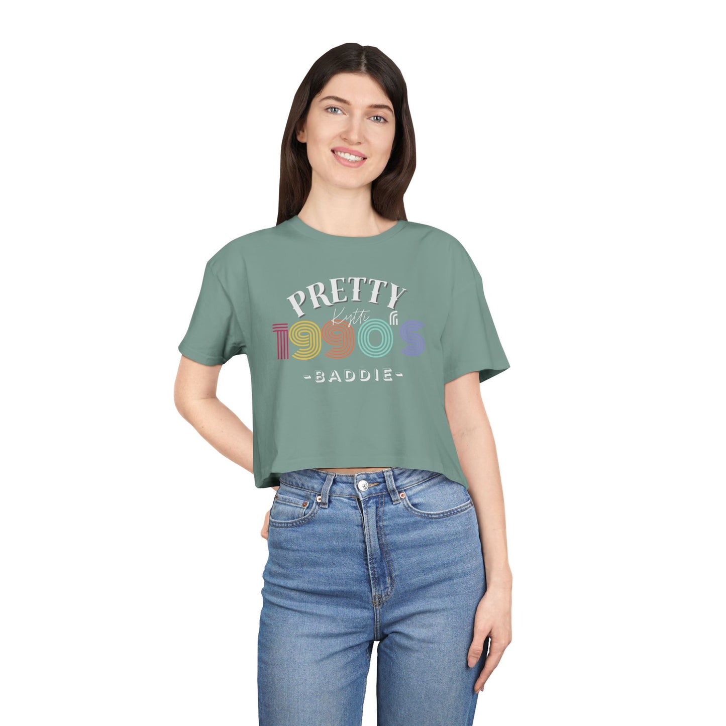 90's Vibe Women's Crop Tee, Retro Fashion Tee, 90's Style Shirt, Women's Graphic Top, Trendy Crop Top, Casual Summer Shirt