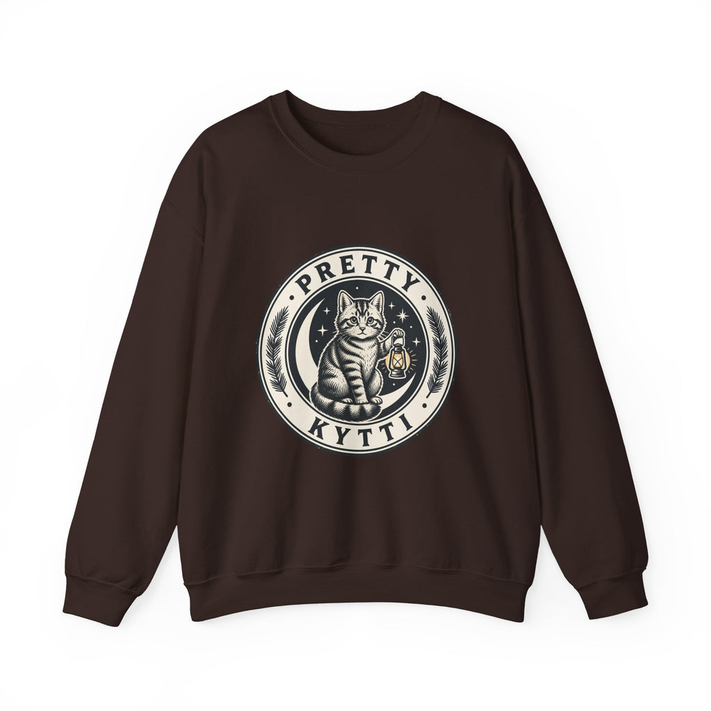 Feral Cat Emblem Sweatshirt | nocturnal wilderness, trash-panda aesthetic