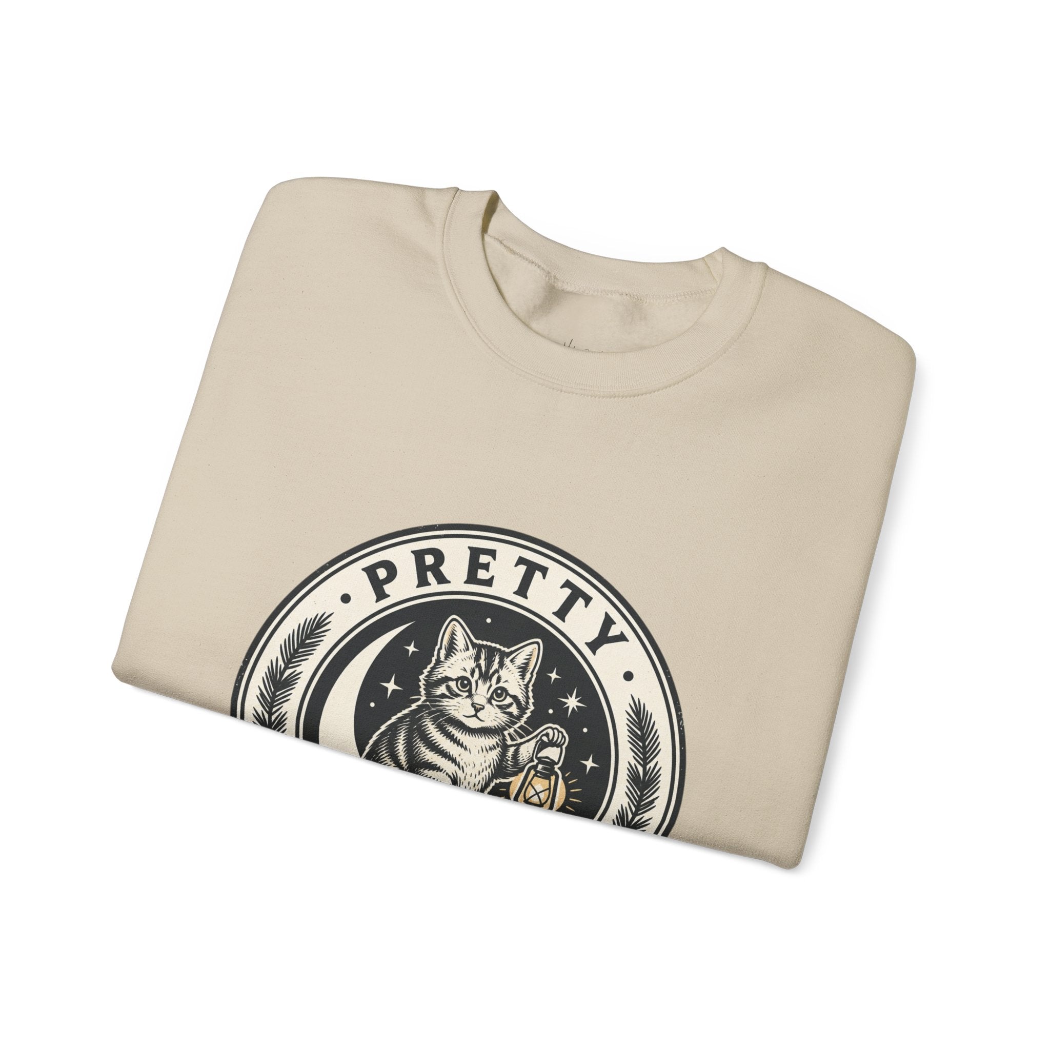 Feral Cat Emblem Sweatshirt | nocturnal wilderness, trash-panda aesthetic
