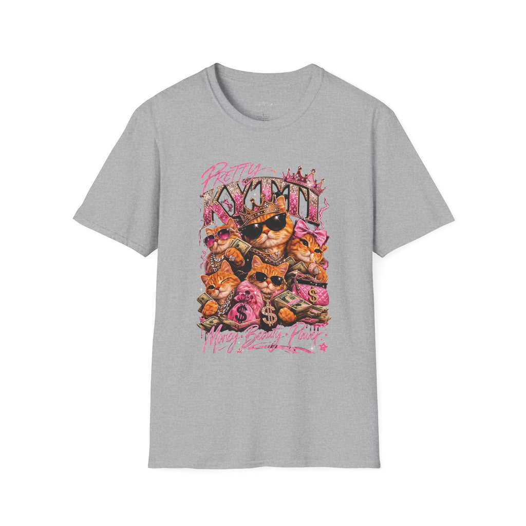 Pretty Kitty Cats Mural T-Shirt — Cute Sunglasses Cat Graphic Tee