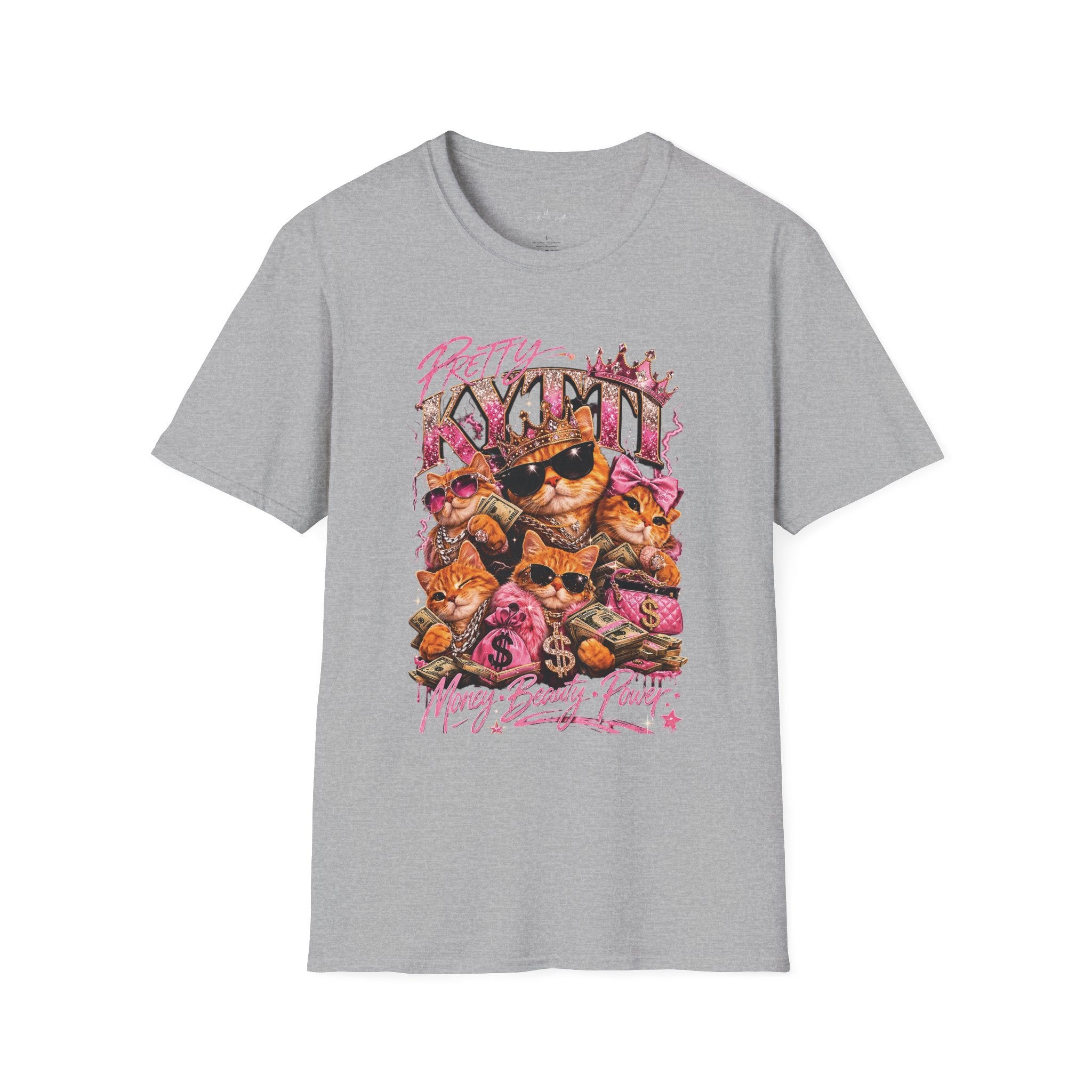 Pretty Kitty Cats Mural T-Shirt — Cute Sunglasses Cat Graphic Tee