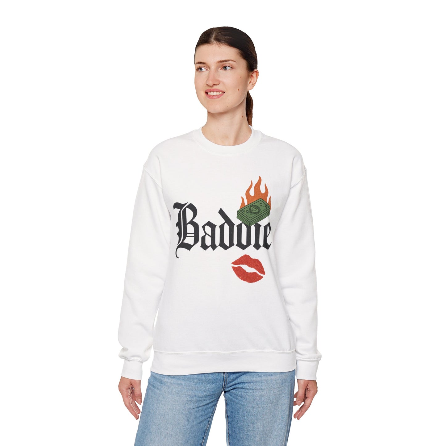 Baddie Crewneck Sweatshirt - Trendy Unisex Sweatshirt for Fashion Lovers, Casual Wear, Gifts, Street Style, Cozy Comfort