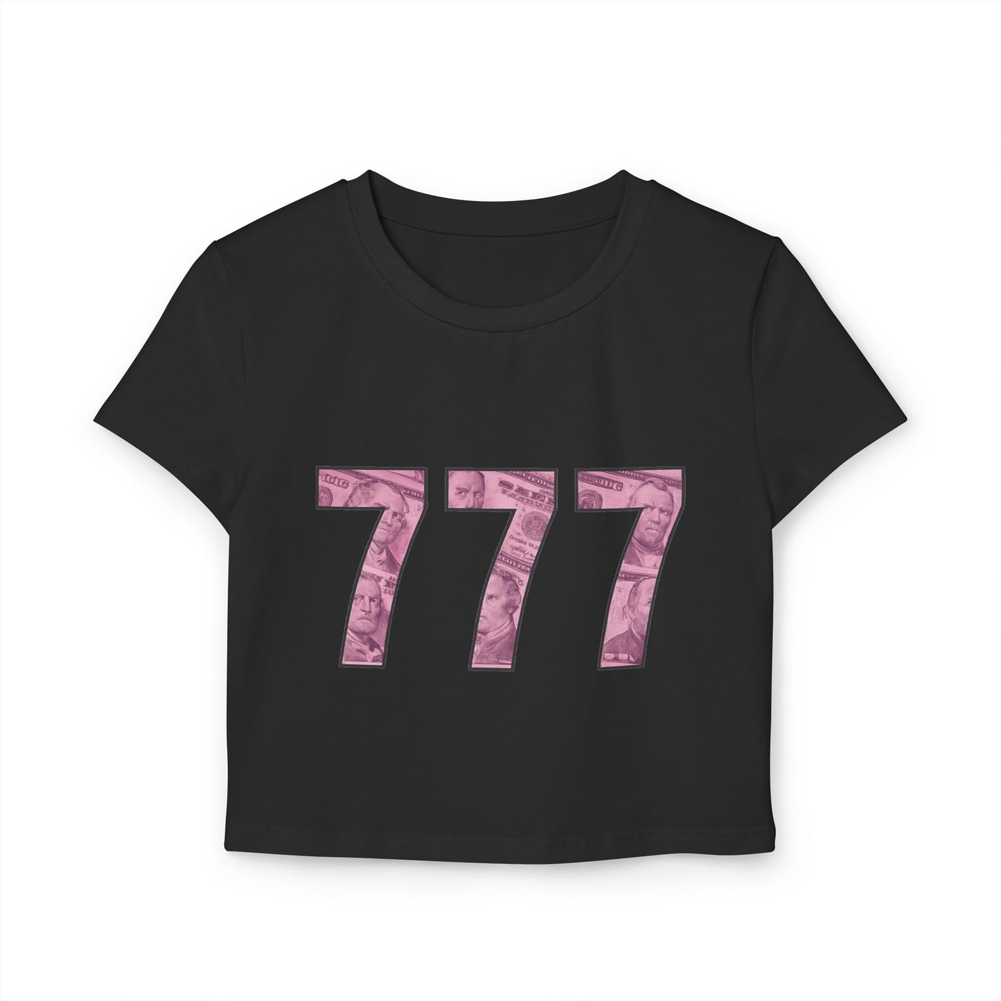 Lucky 777 Women's Baby Tee, Trendy Crop Top, Gift for Her, Casual Wear, Stylish Outfits, Everyday Fashion