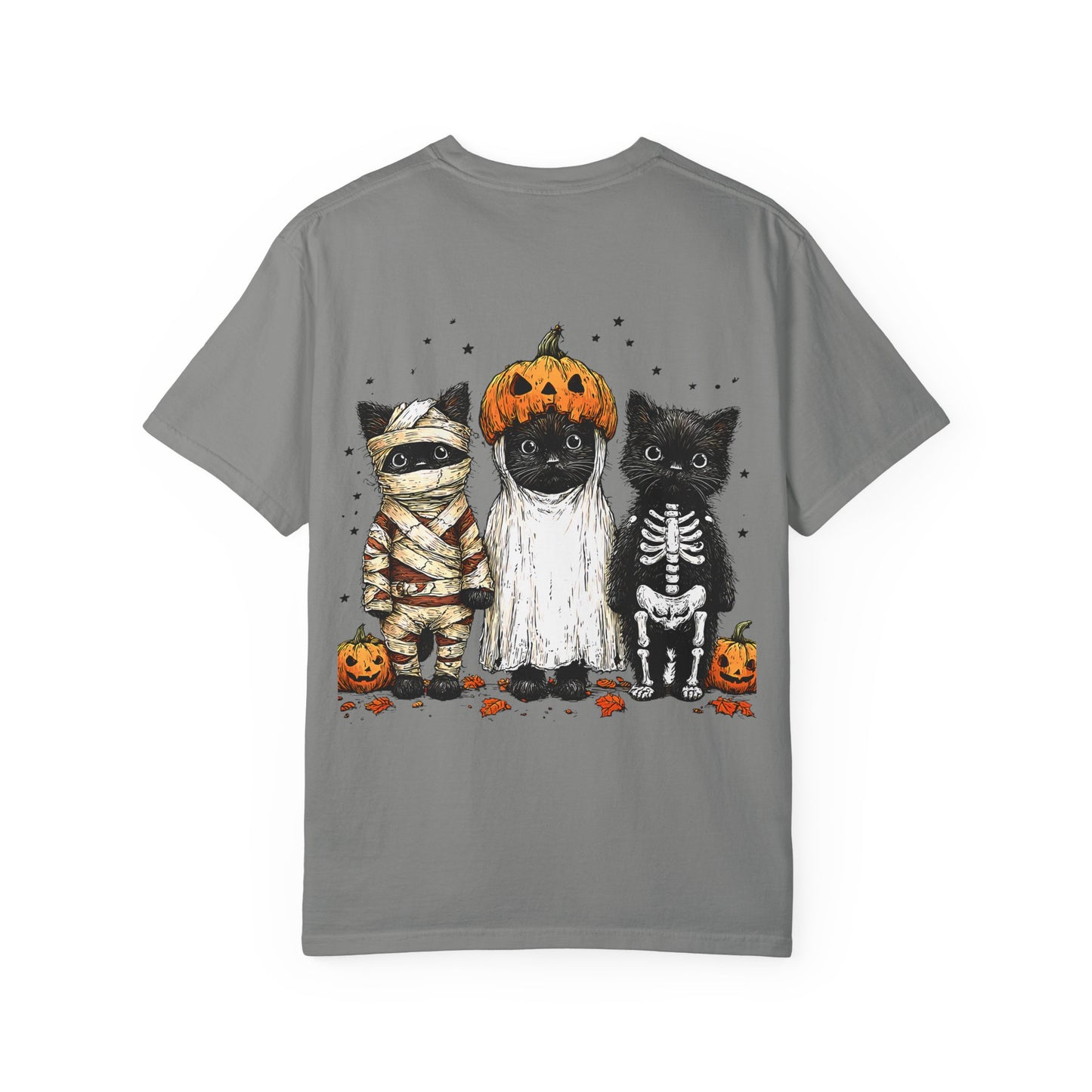 Halloween Cat Graphic Tee, Unisex Spooky T-shirt for Cat Lovers, Fall Fashion, Trick or Treat Shirt, Halloween Costume Top, Cozy Casualwear