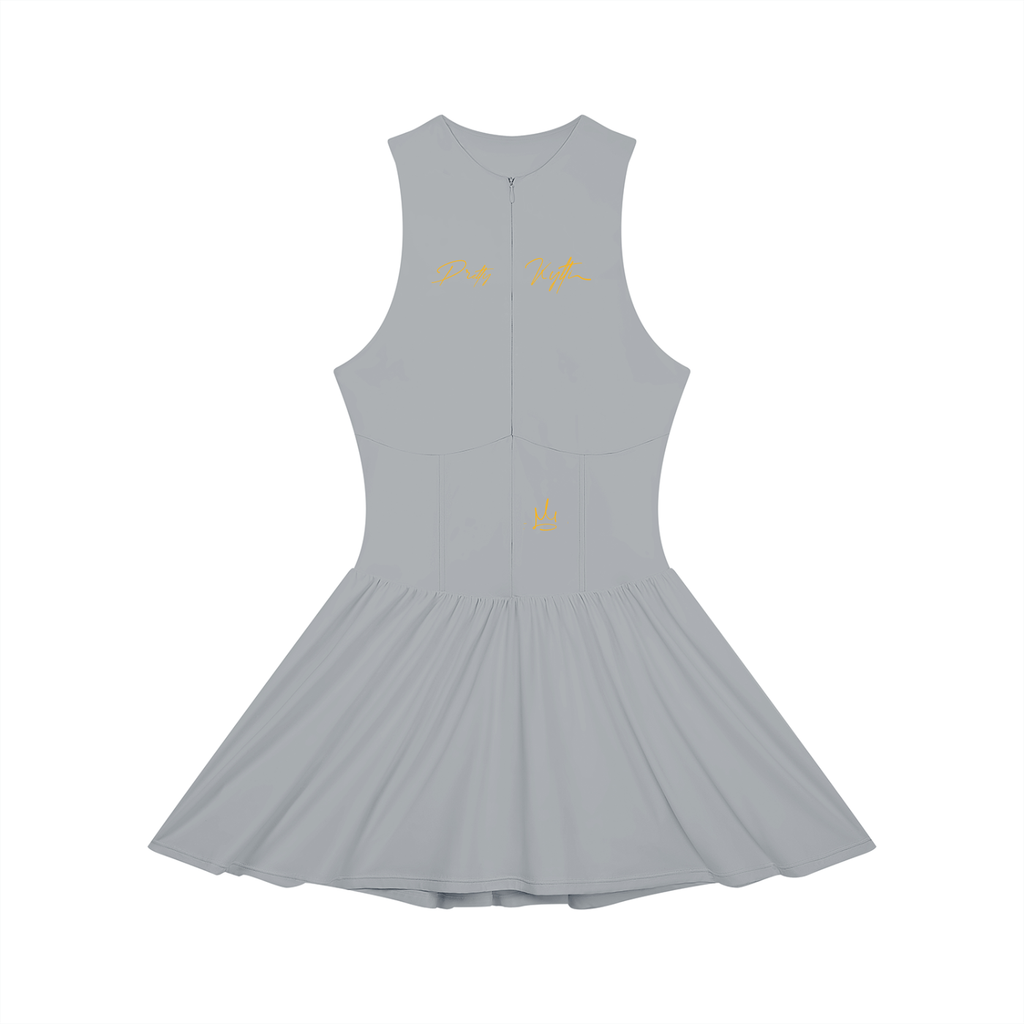 Women’s Ruched Sleeveless Full-Zip Dress