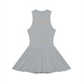 Women’s Ruched Sleeveless Full-Zip Dress