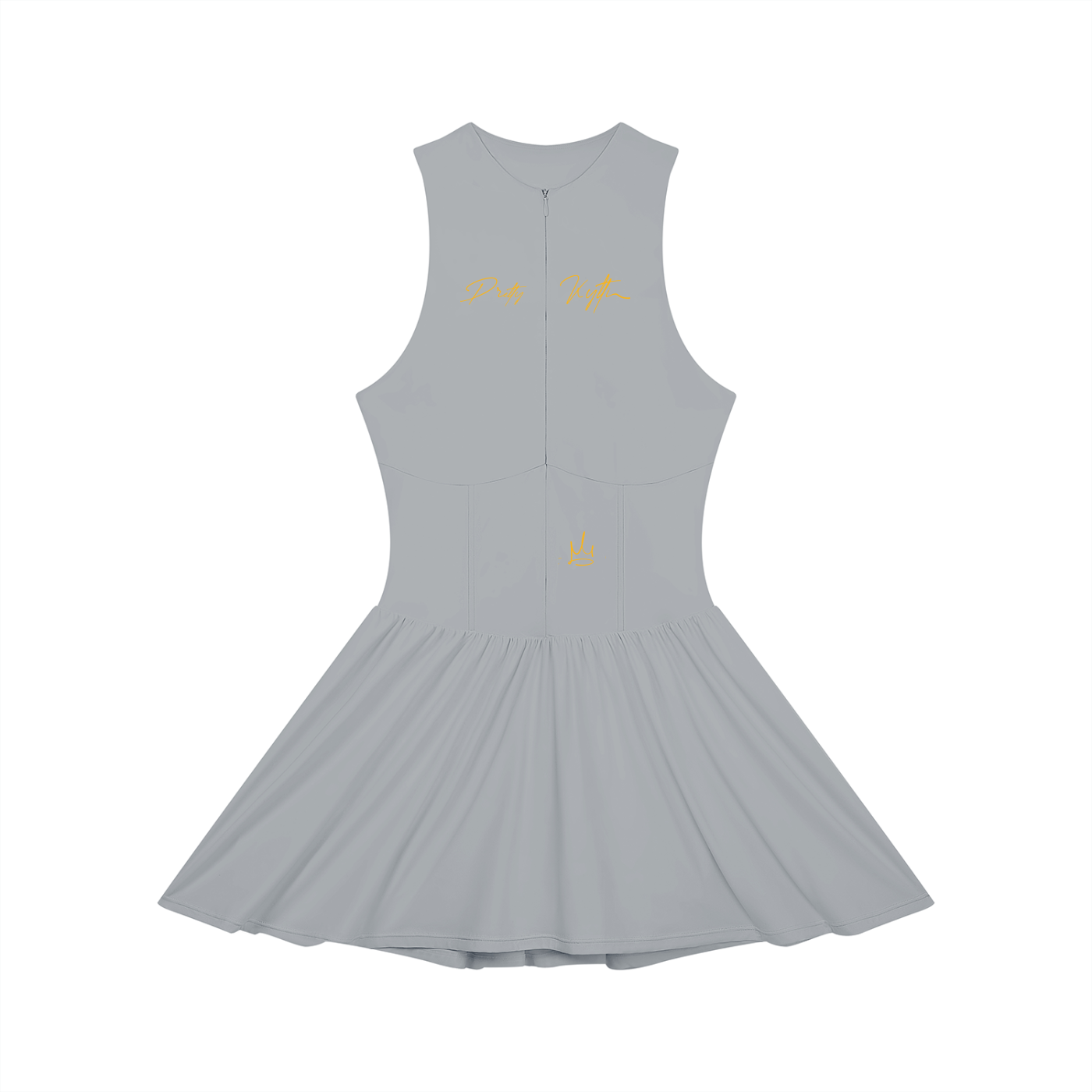 Women’s Ruched Sleeveless Full-Zip Dress