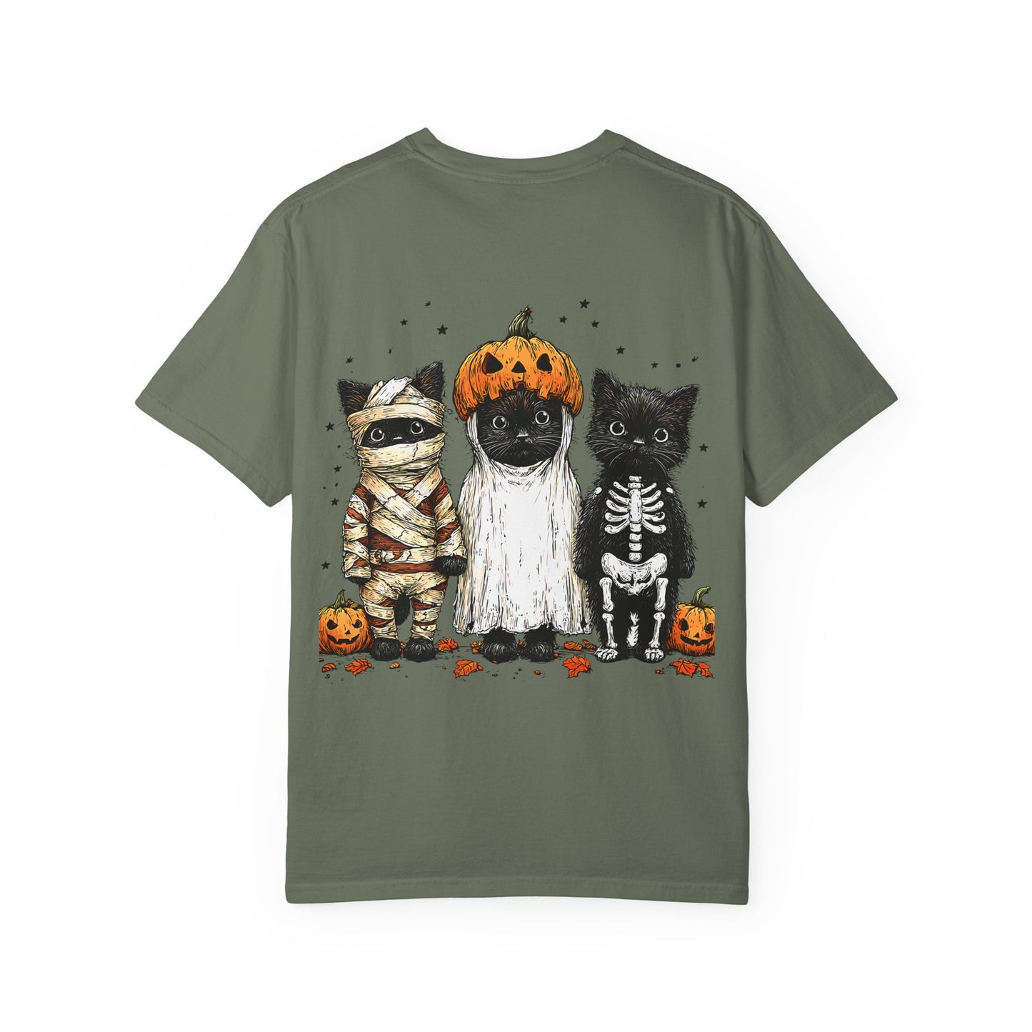 Halloween Cat Graphic Tee, Unisex Spooky T-shirt for Cat Lovers, Fall Fashion, Trick or Treat Shirt, Halloween Costume Top, Cozy Casualwear