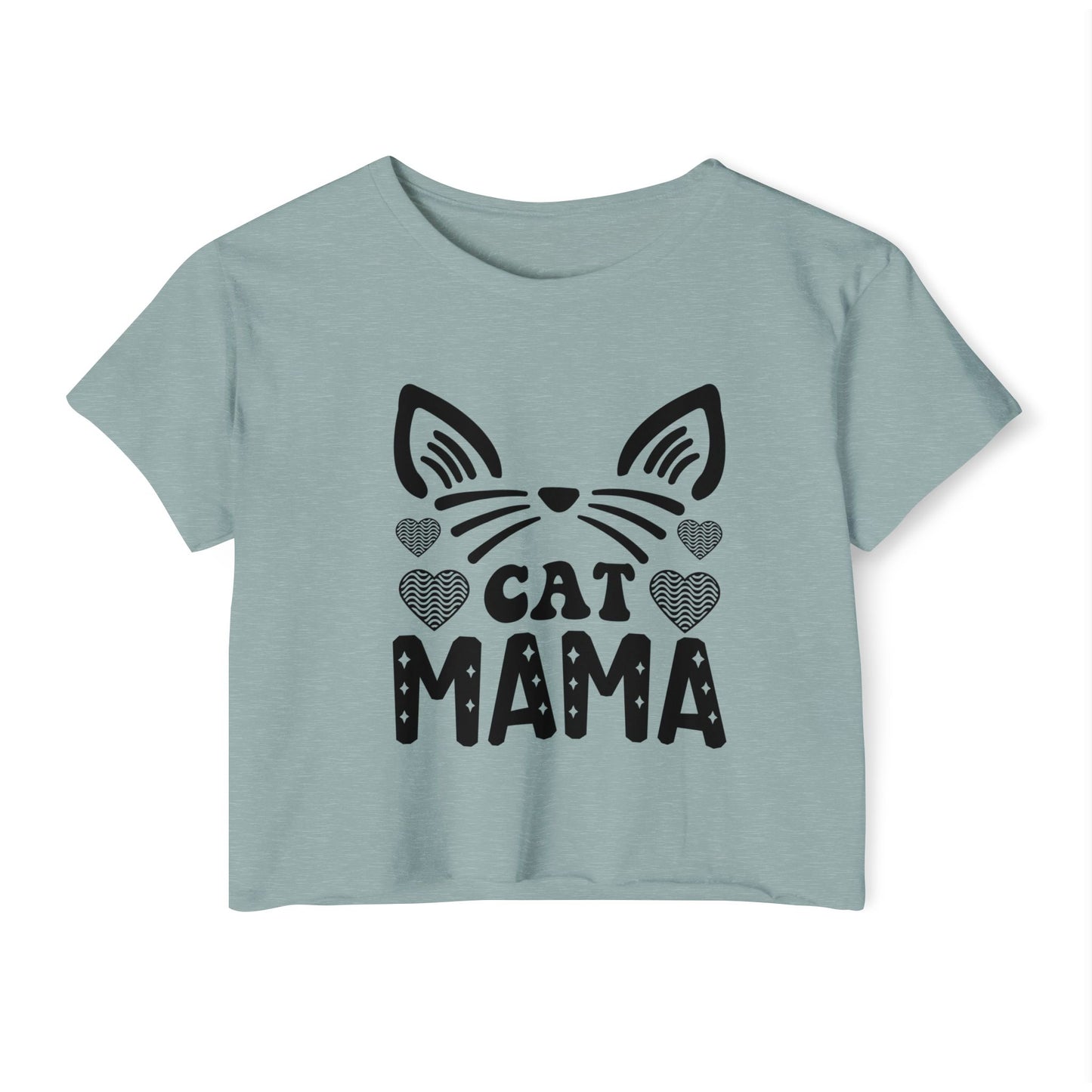 Trendy Cat Mama Crop Top | Perfect for Festivals, Summer Gatherings, Birthdays, Gift for Pet Lovers, Casual Wear, Cat Enthusiasts