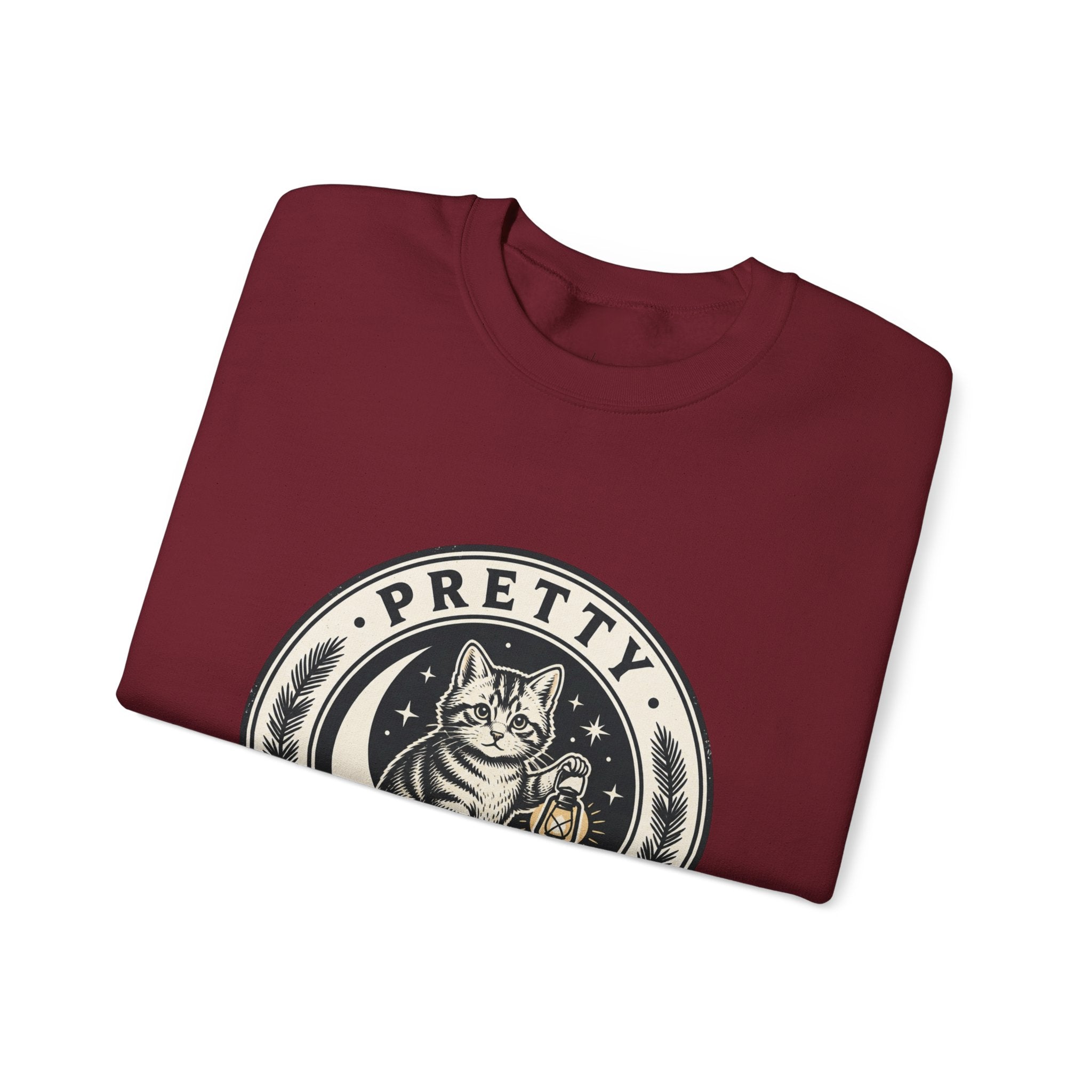 Feral Cat Emblem Sweatshirt | nocturnal wilderness, trash-panda aesthetic