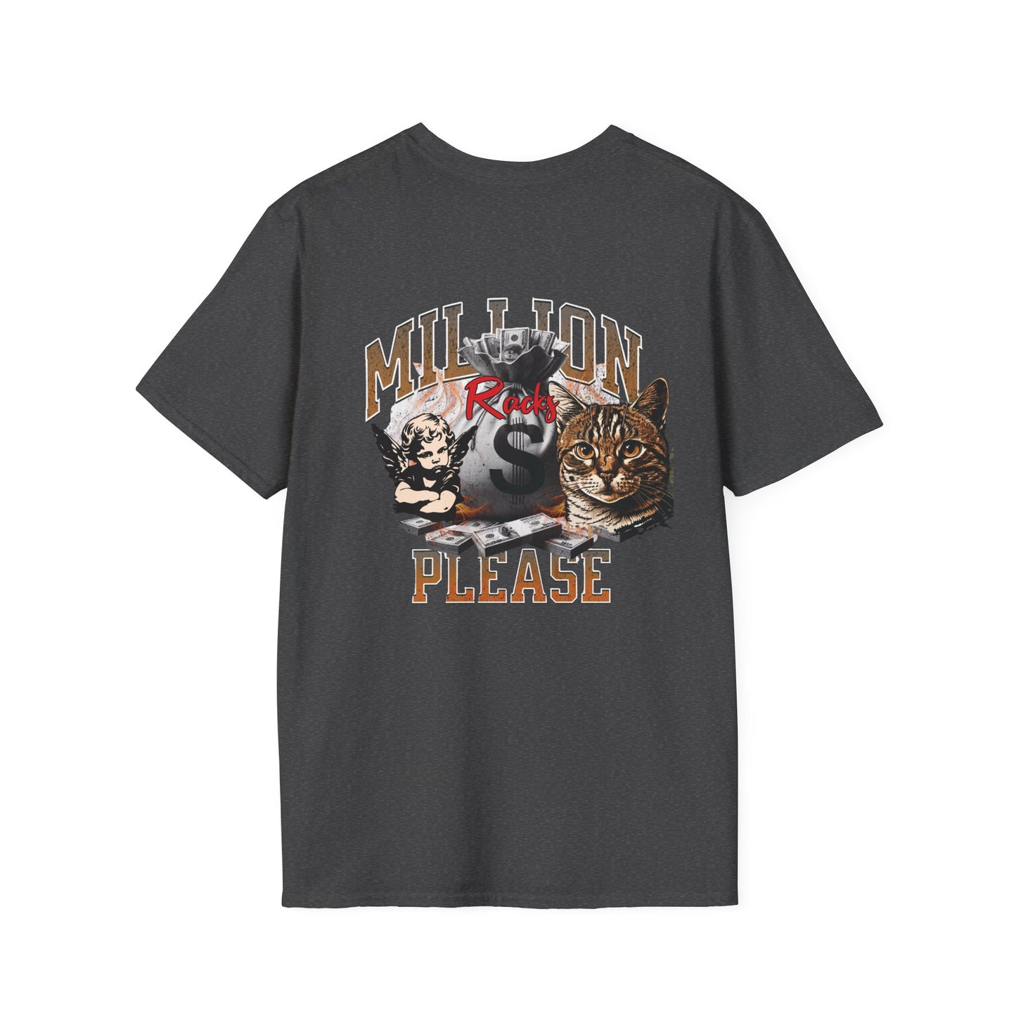 Cool Cat Millionaire Unisex Softstyle T-Shirt | Casual Wear, Gift for Cat Lovers, Birthday Tee, Animal Lover Shirt, Everyday Comfort