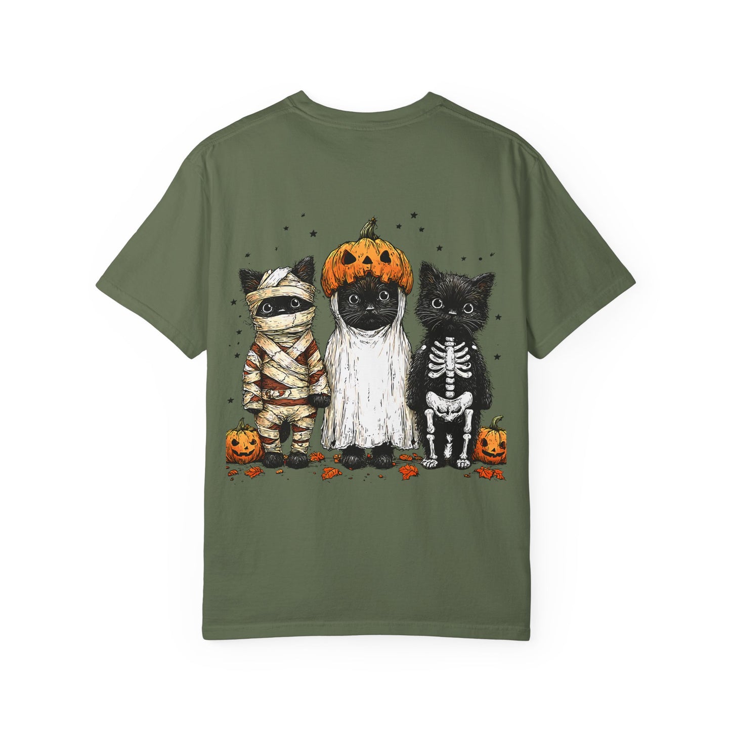 Halloween Cat Graphic Tee, Unisex Spooky T-shirt for Cat Lovers, Fall Fashion, Trick or Treat Shirt, Halloween Costume Top, Cozy Casualwear