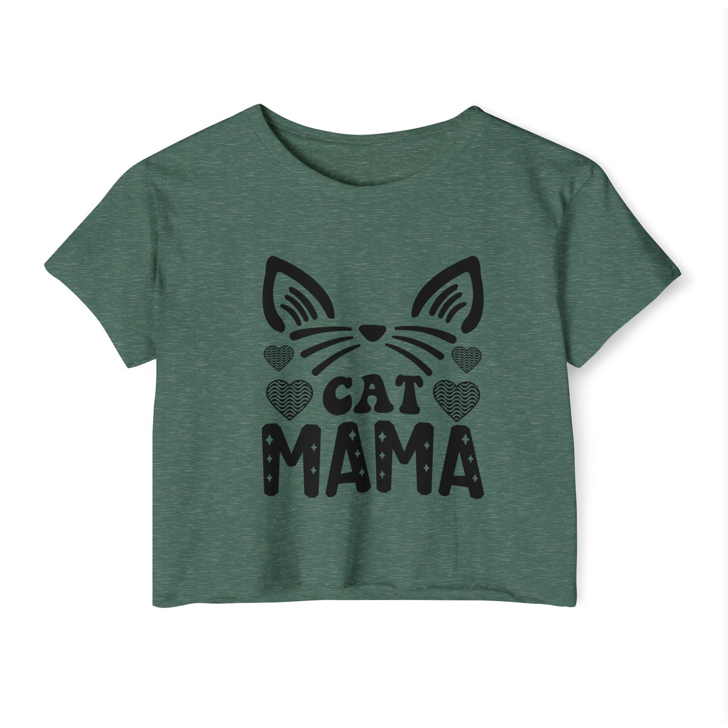 Trendy Cat Mama Crop Top | Perfect for Festivals, Summer Gatherings, Birthdays, Gift for Pet Lovers, Casual Wear, Cat Enthusiasts