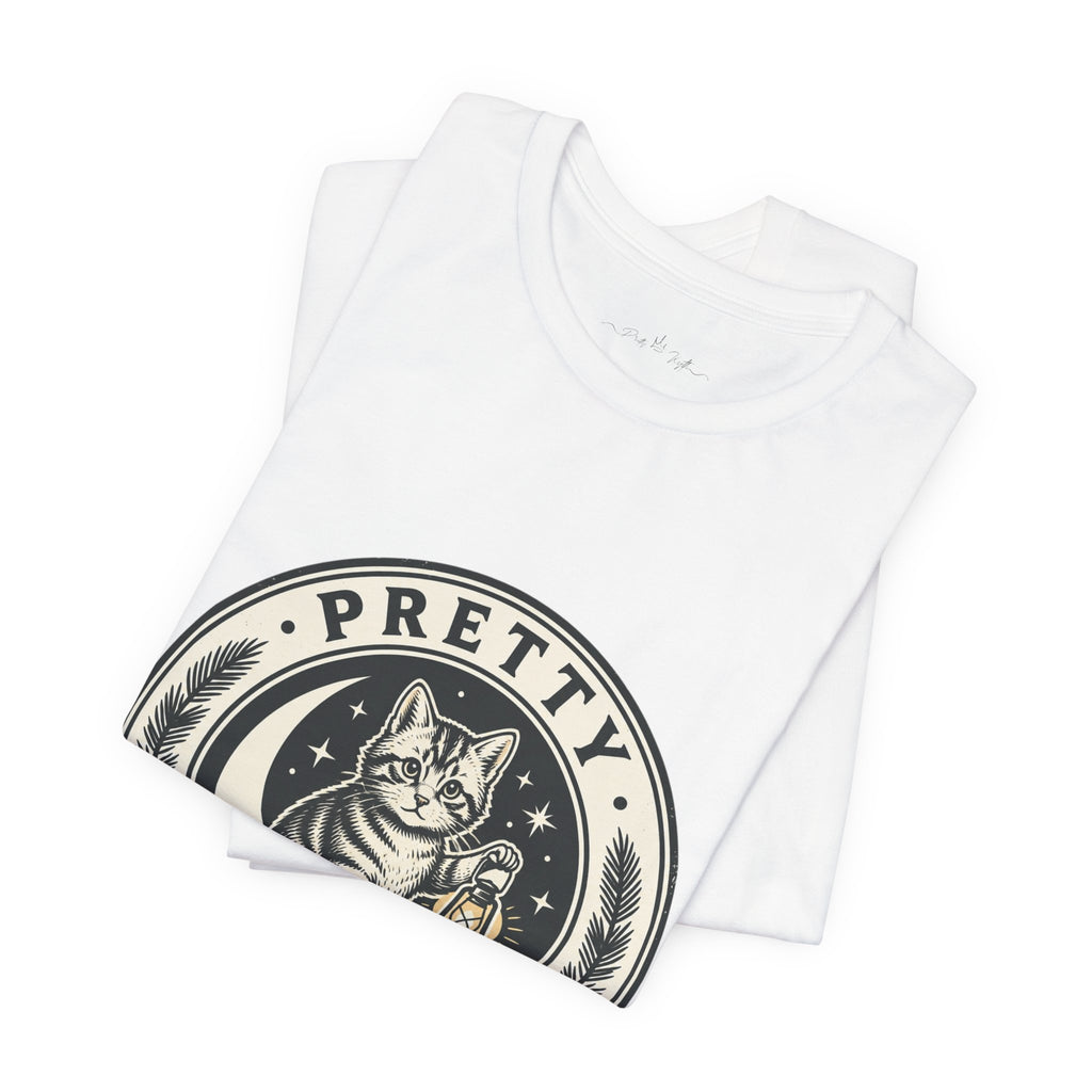 Feral Cat Crest Tee | Celestial Wilderness, Nocturnal Trash-Panda Aesthetic