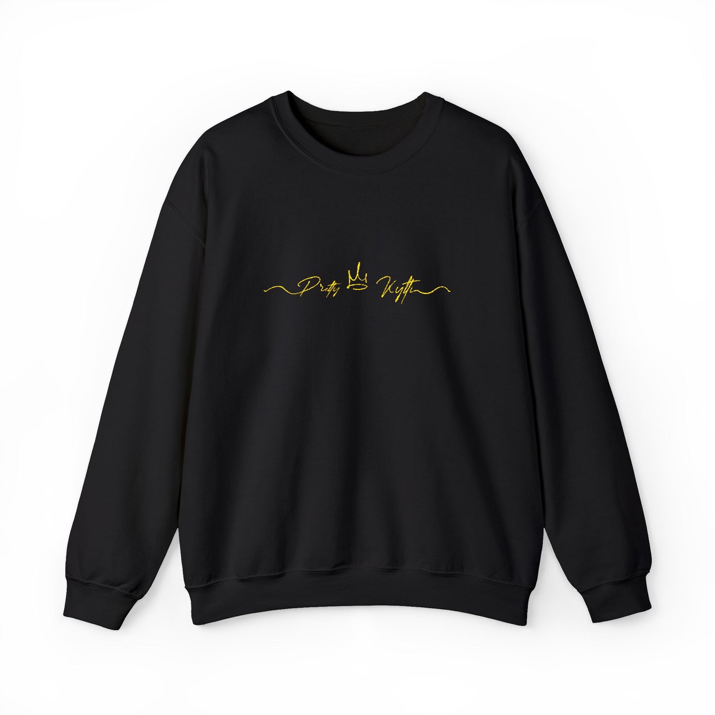 Sleek Black Unisex Crewneck Sweatshirt with Gold Design | Cozy Layer for Every Season, Perfect Gift for Friends, Family & Celebrations