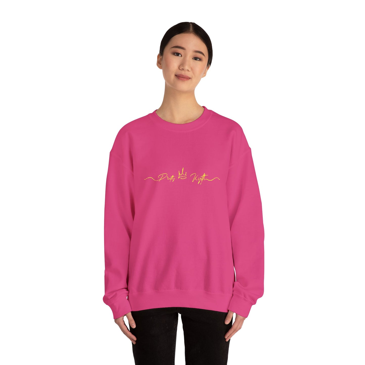 Sleek Black Unisex Crewneck Sweatshirt with Gold Design | Cozy Layer for Every Season, Perfect Gift for Friends, Family & Celebrations
