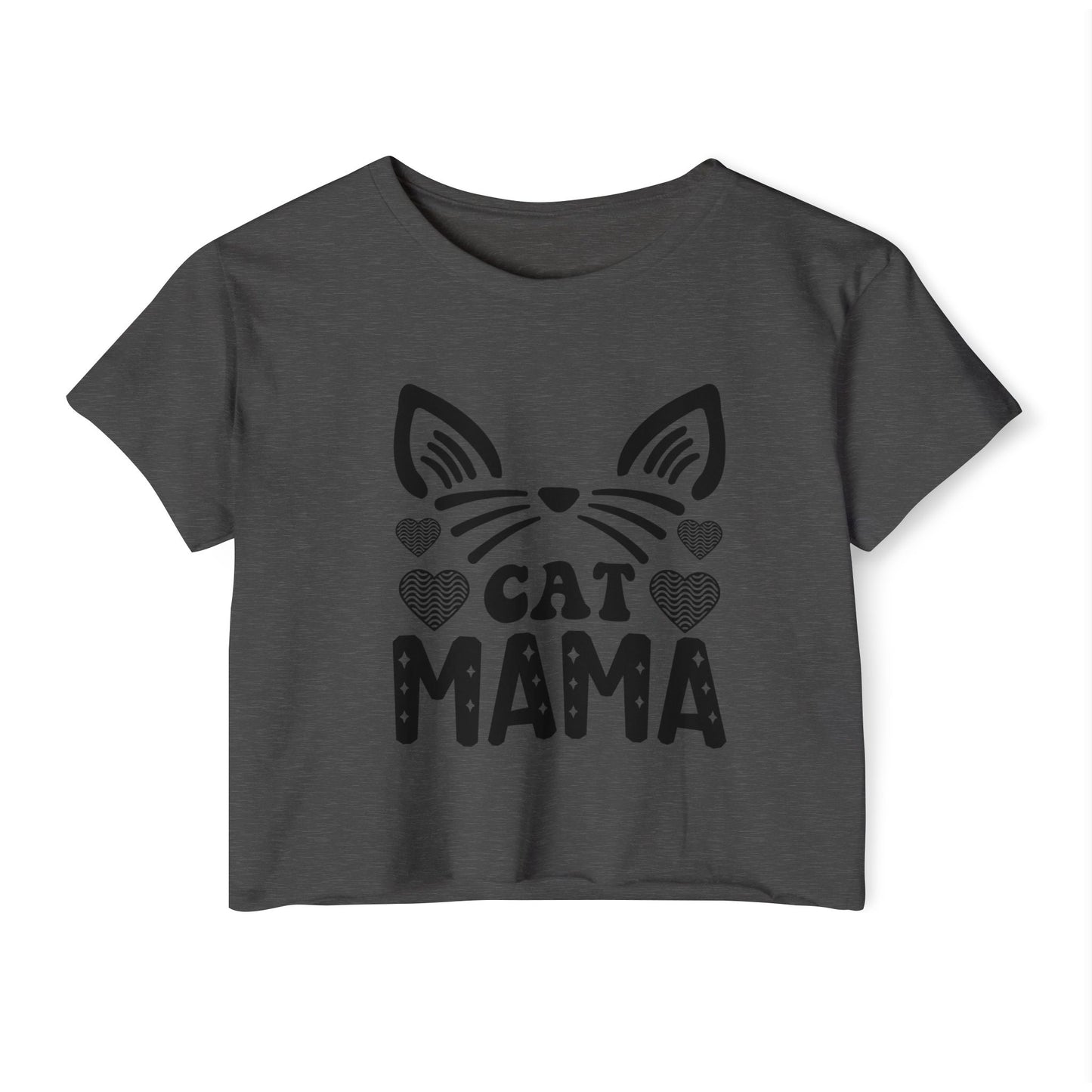 Trendy Cat Mama Crop Top | Perfect for Festivals, Summer Gatherings, Birthdays, Gift for Pet Lovers, Casual Wear, Cat Enthusiasts