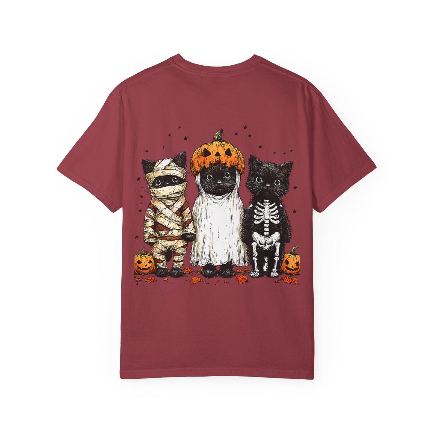 Halloween Cat Graphic Tee, Unisex Spooky T-shirt for Cat Lovers, Fall Fashion, Trick or Treat Shirt, Halloween Costume Top, Cozy Casualwear