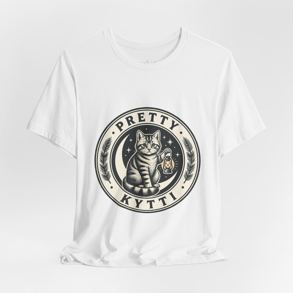 Feral Cat Crest Tee | Celestial Wilderness, Nocturnal Trash-Panda Aesthetic