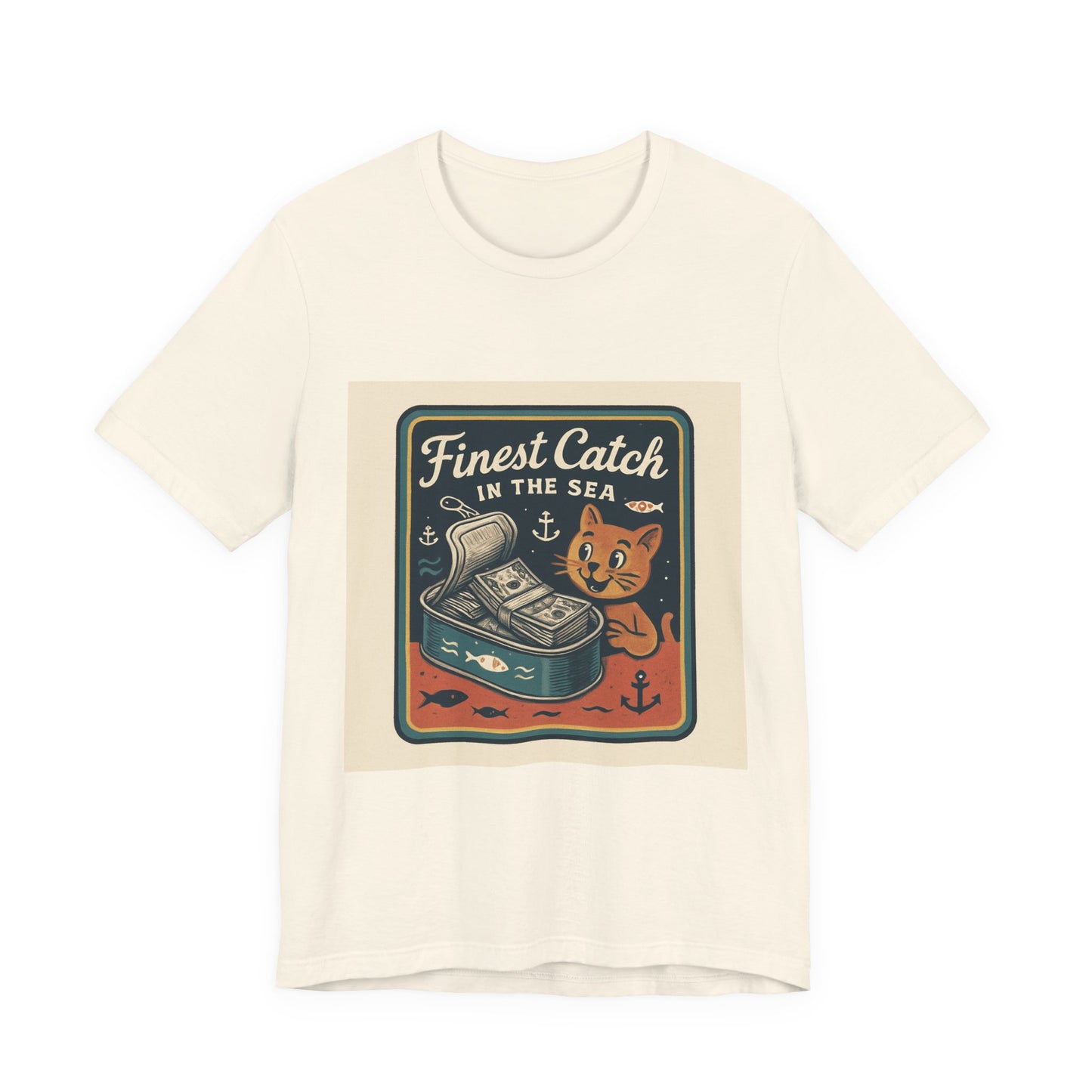Cat Money Food Fishing Tee