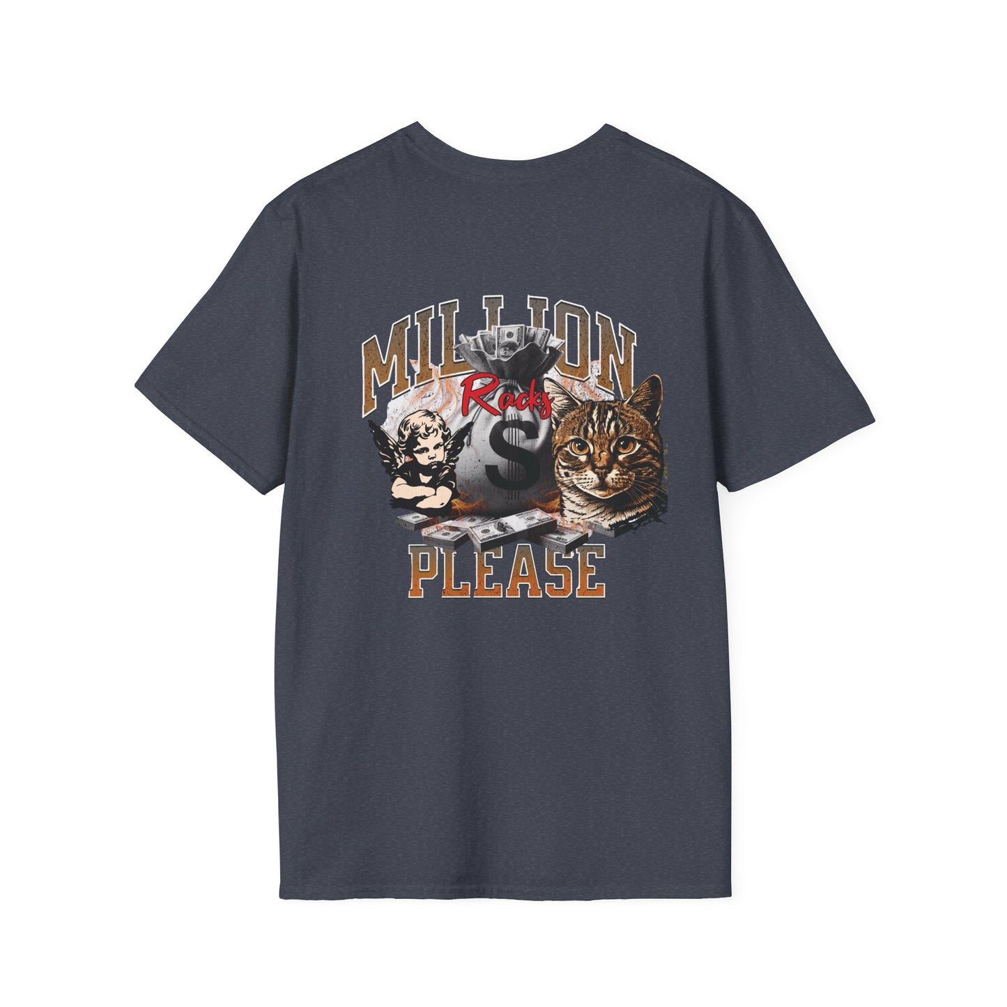Cool Cat Millionaire Unisex Softstyle T-Shirt | Casual Wear, Gift for Cat Lovers, Birthday Tee, Animal Lover Shirt, Everyday Comfort