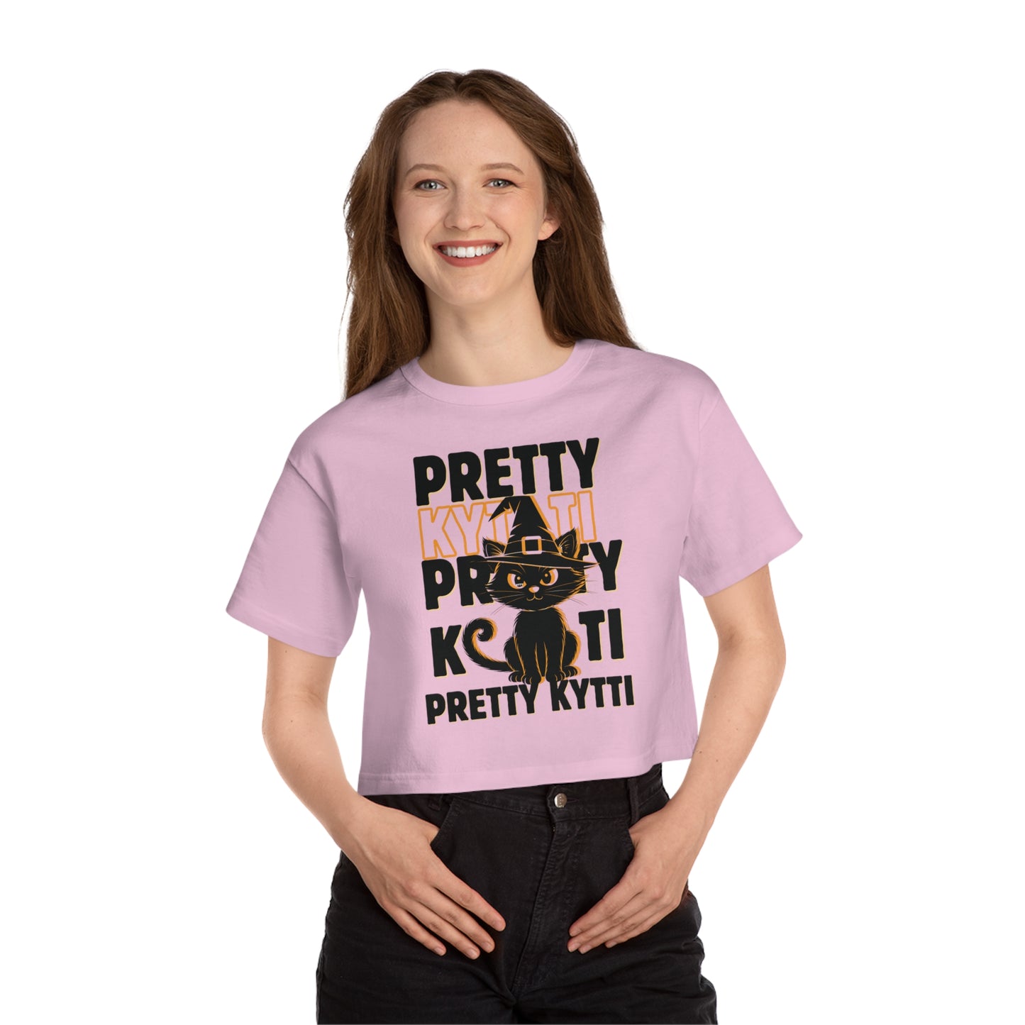 Halloween Cat Cropped T-Shirt, Spooky Outfit, Women's Halloween Apparel, Witchy Vibe Top, Perfect for Fall Celebrations, Gift for [...] LIMITED EDITION CAT CUTE