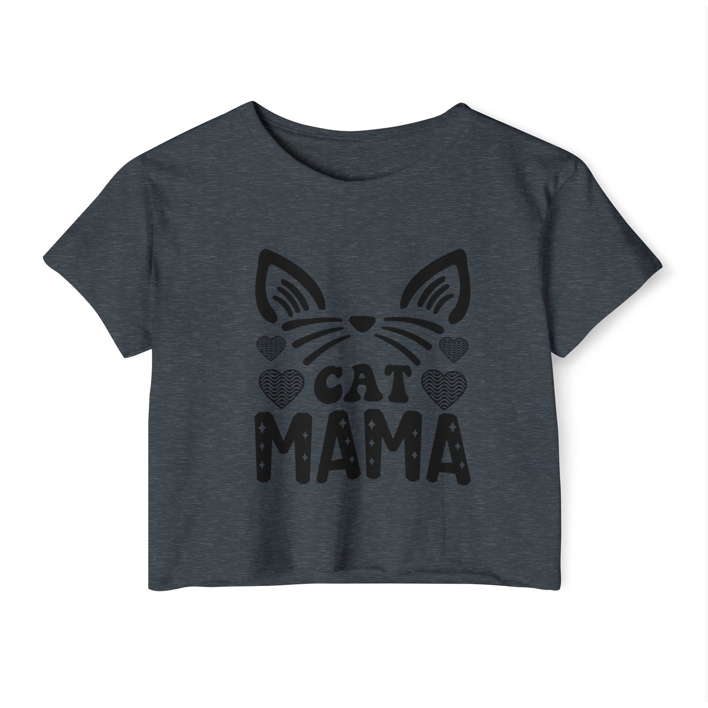 Trendy Cat Mama Crop Top | Perfect for Festivals, Summer Gatherings, Birthdays, Gift for Pet Lovers, Casual Wear, Cat Enthusiasts