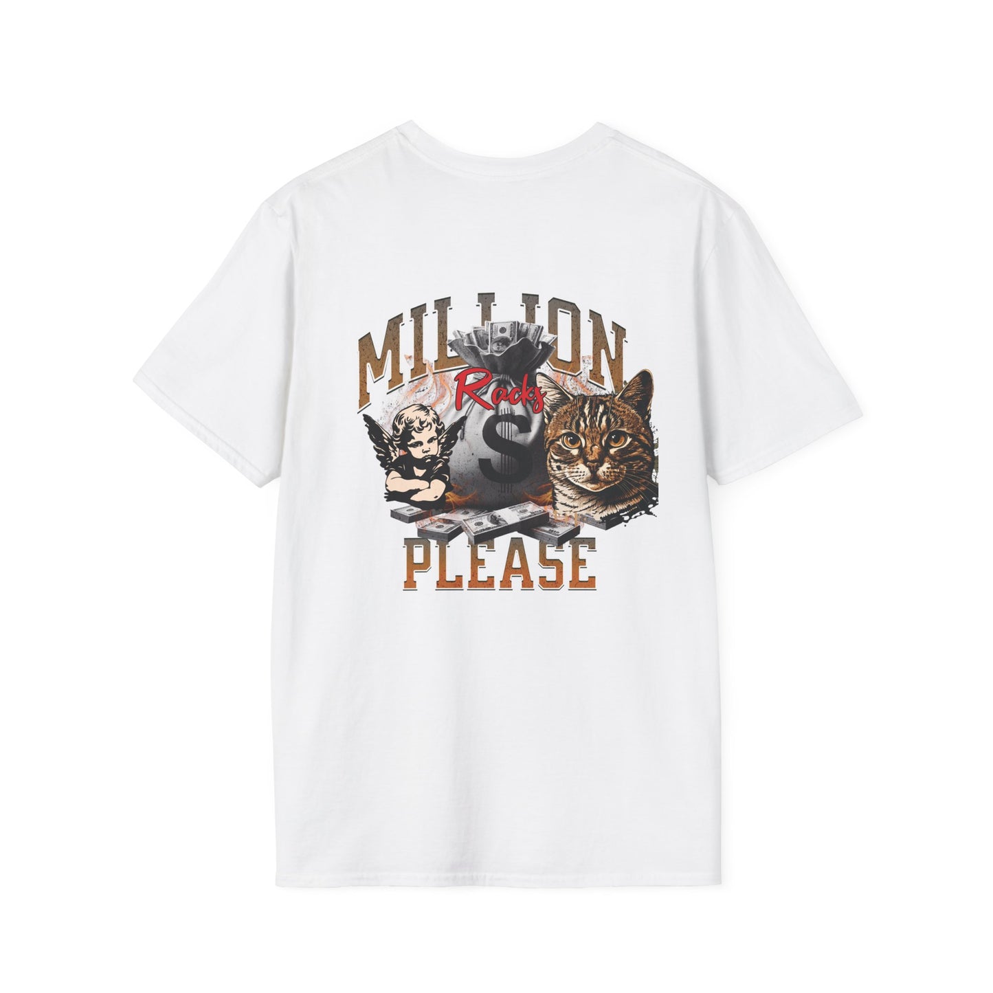 Cool Cat Millionaire Unisex Softstyle T-Shirt | Casual Wear, Gift for Cat Lovers, Birthday Tee, Animal Lover Shirt, Everyday Comfort