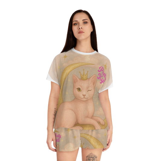 Cute Cat Pajama Set for Dreamy Nights, Cozy Sleepwear, Kitty Nightwear, Fun Loungewear, Ideal for Cat Lovers, Gift for Her