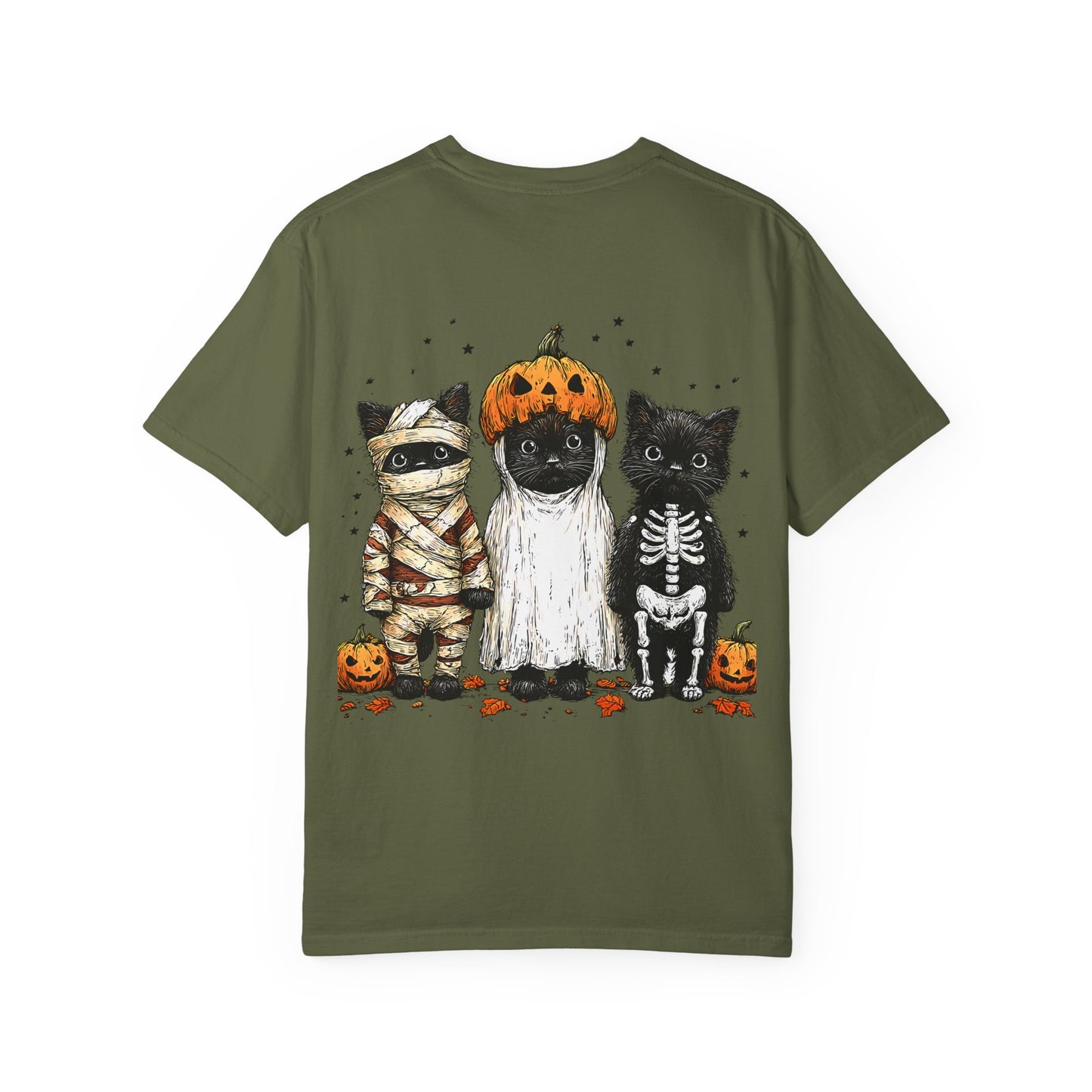 Halloween Cat Graphic Tee, Unisex Spooky T-shirt for Cat Lovers, Fall Fashion, Trick or Treat Shirt, Halloween Costume Top, Cozy Casualwear